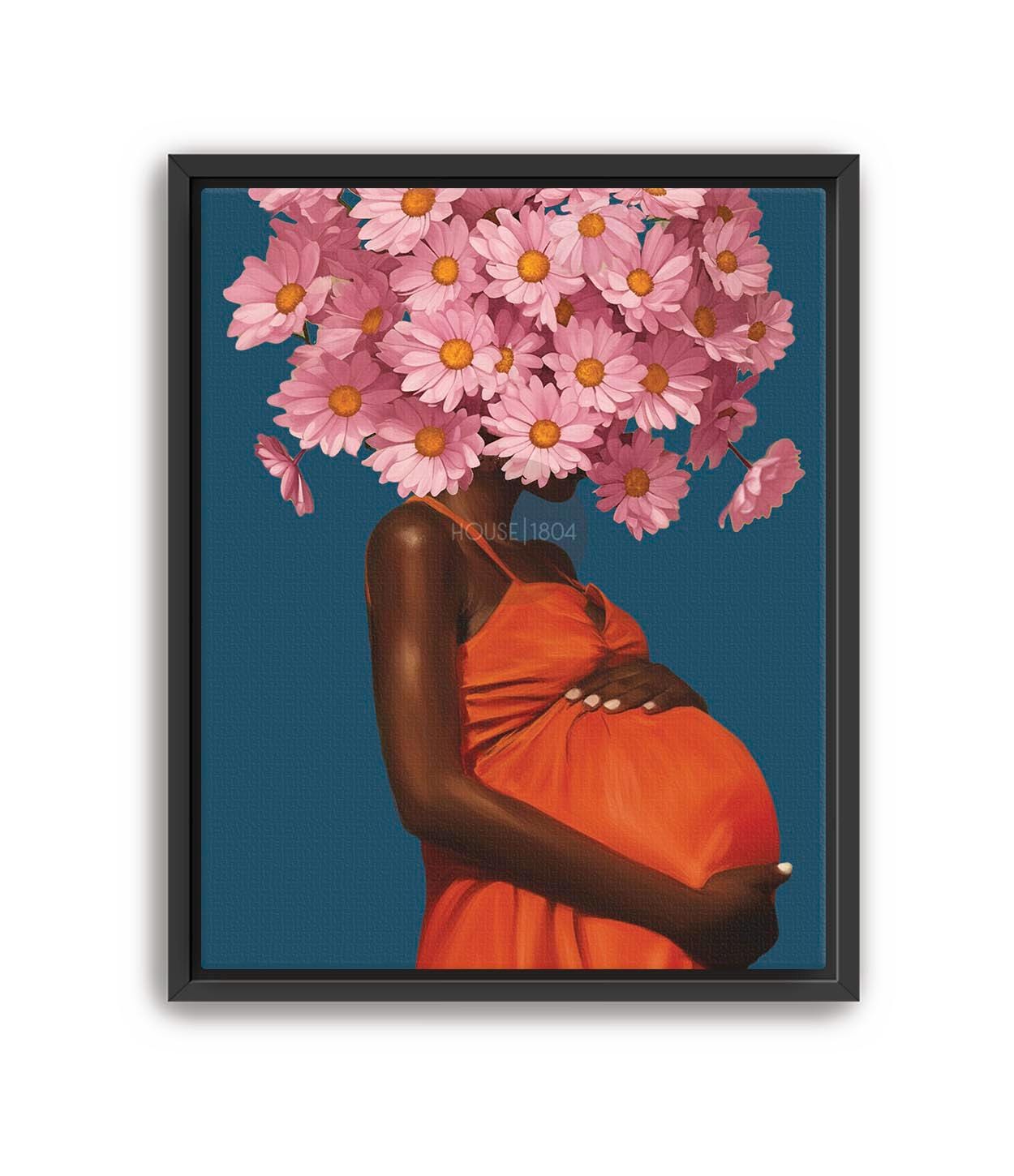 Black Motherhood Art, Pregnant Woman Art Print, Pregnant Black Mothers Art, Black Mothers Day Gifts, Mom to be Gift, Modern Pregnancy Art