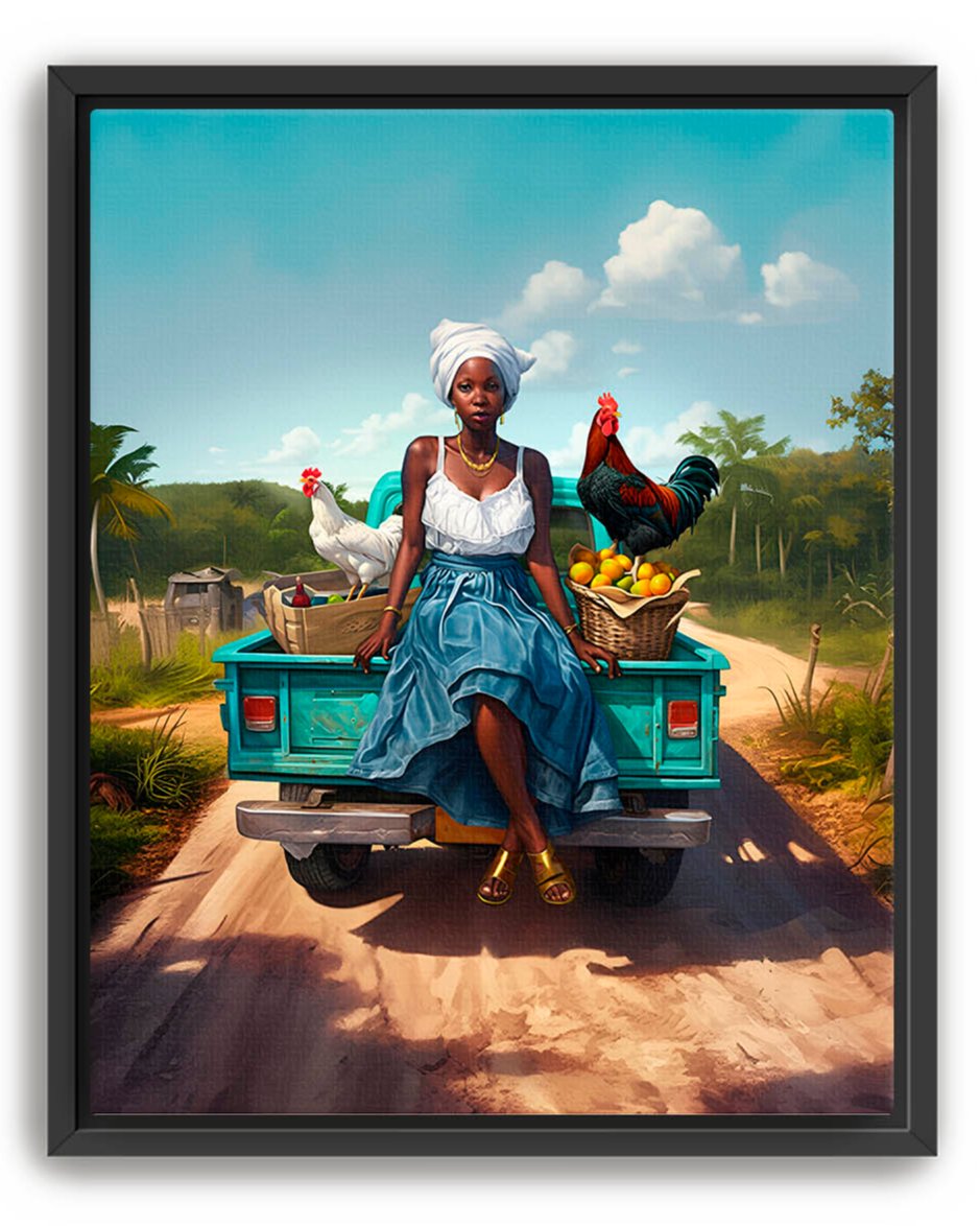 Black Woman Country Caribbean Art Wall Decor