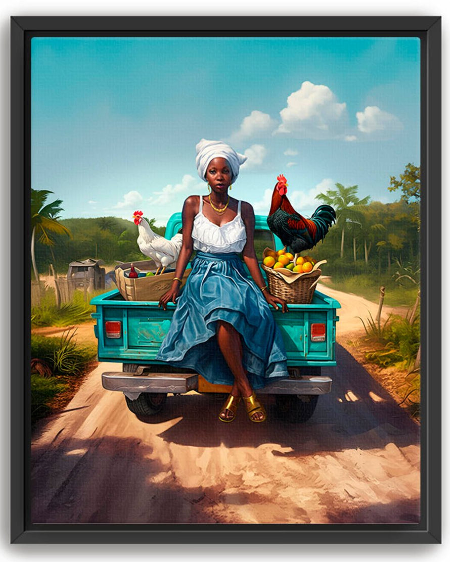 Black Woman Country Caribbean Art Wall Decor