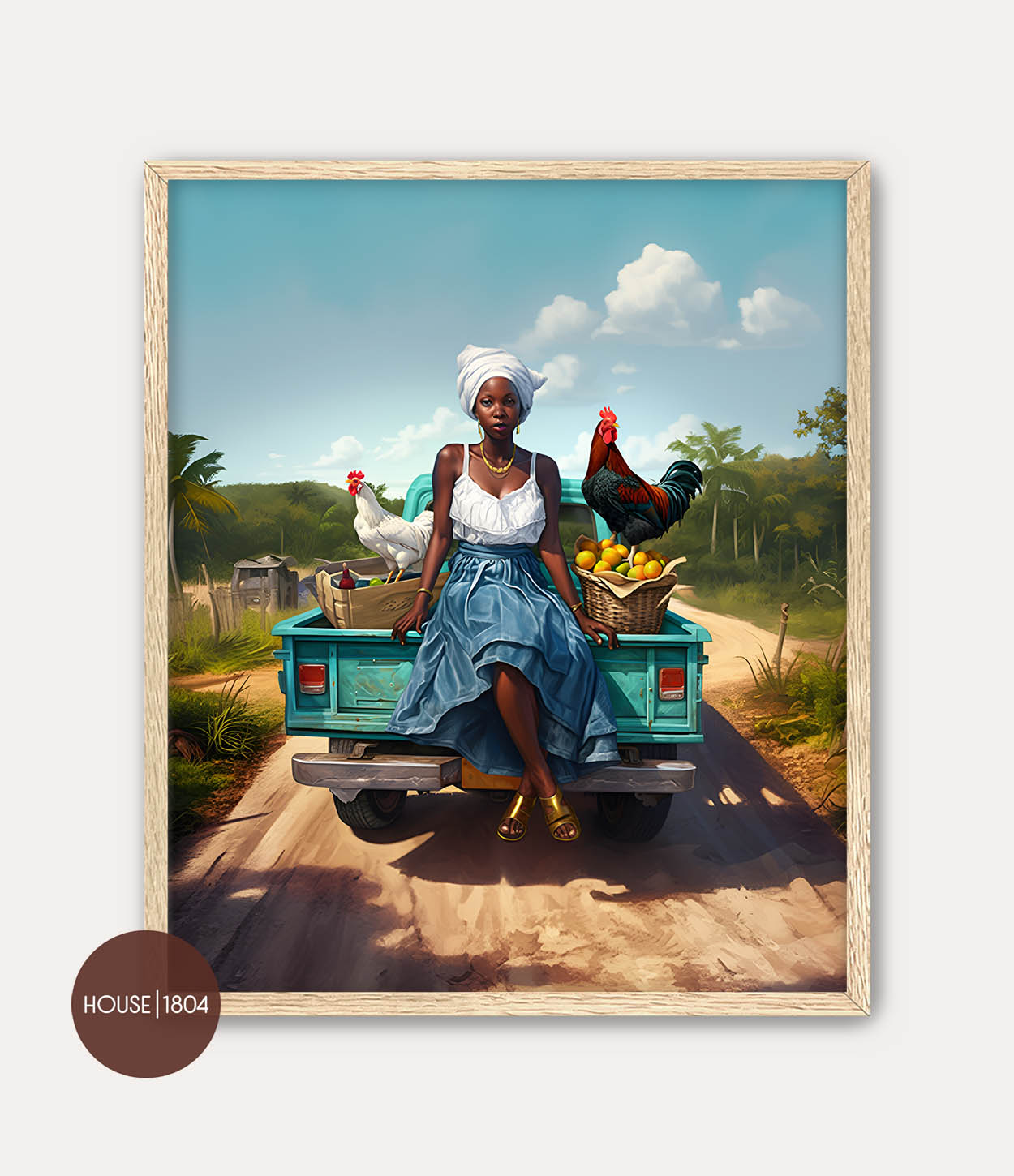 Black Woman Country Caribbean Art Wall Decor