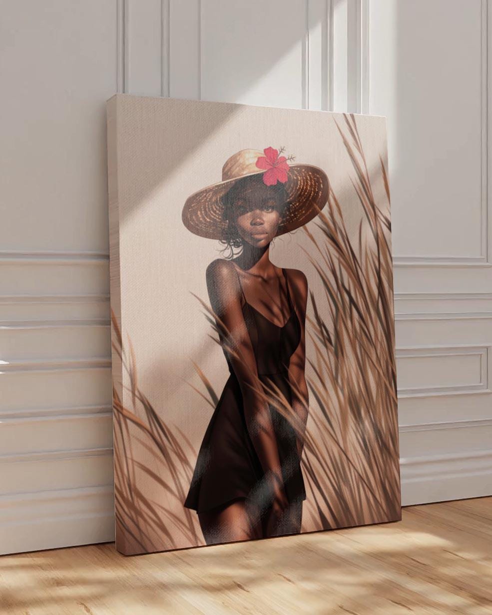 Black Woman Canvas, Black Woman Art Print, Caribbean Woman Art, Haitian Art, Black Home Decor, African American Art Prints, Black Art Framed