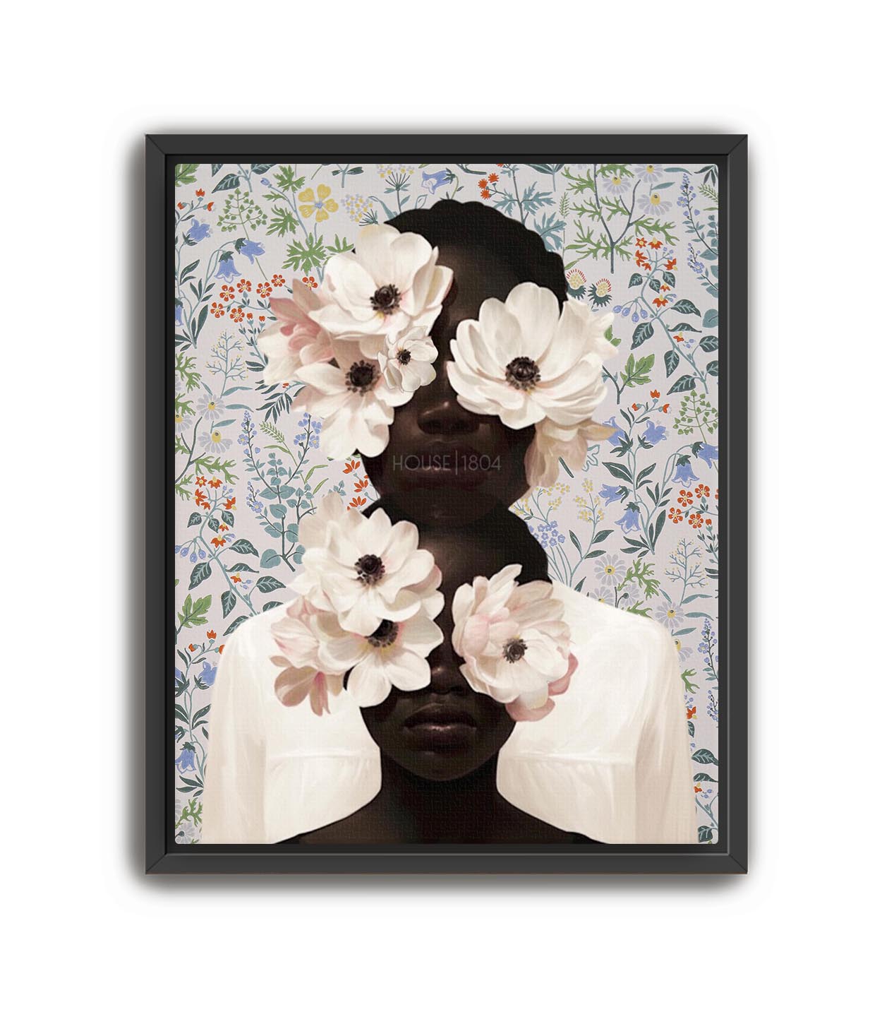 Black Mother and Child Floral Art