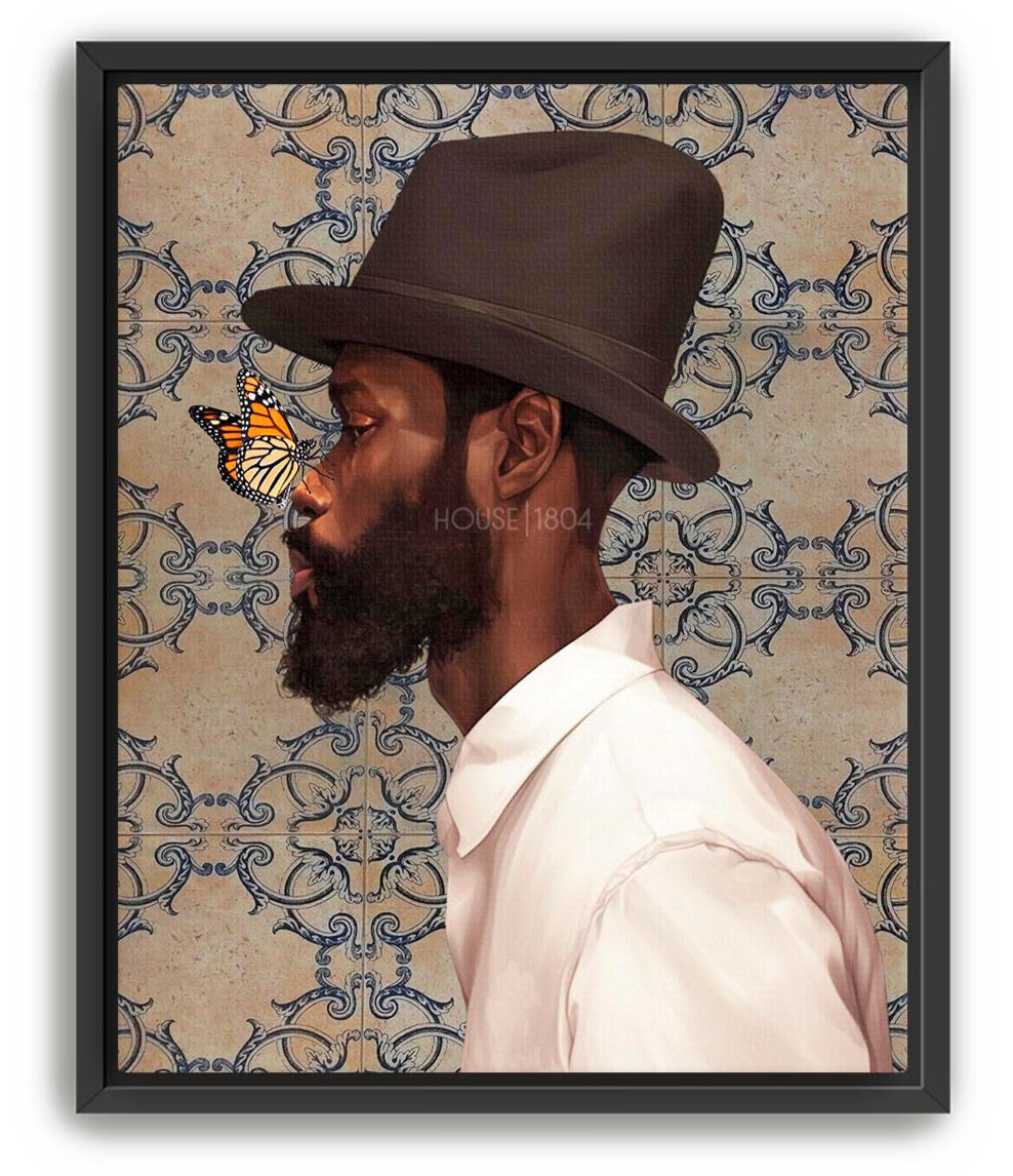 Bohemian Black Man Wall Art Print