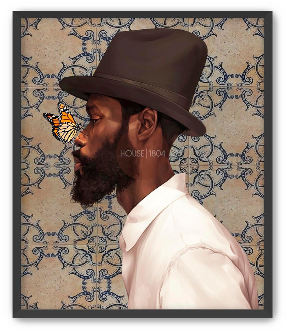 Bohemian Black Man Wall Art Print