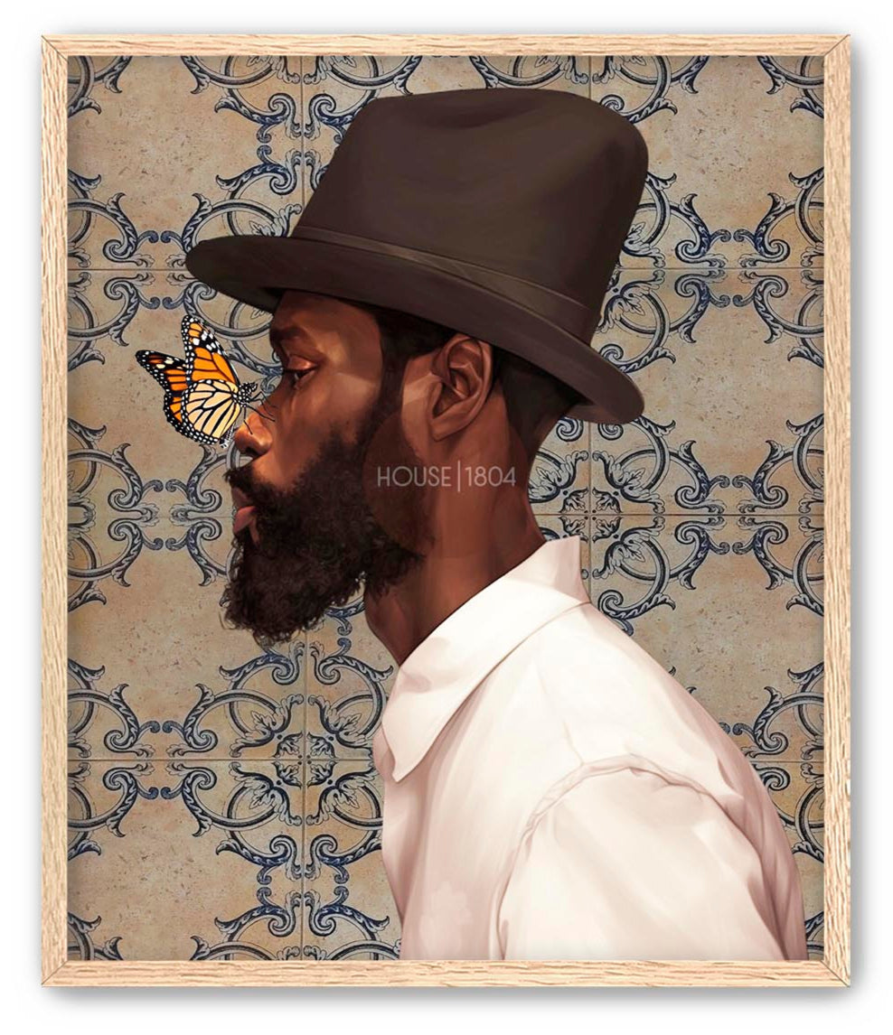 Bohemian Black Man Wall Art Print