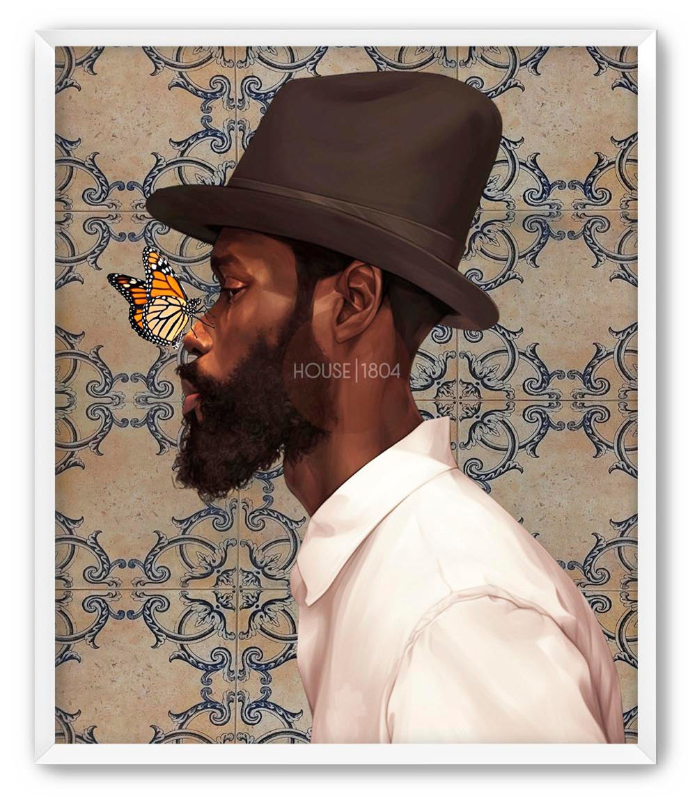 Bohemian Black Man Wall Art Print
