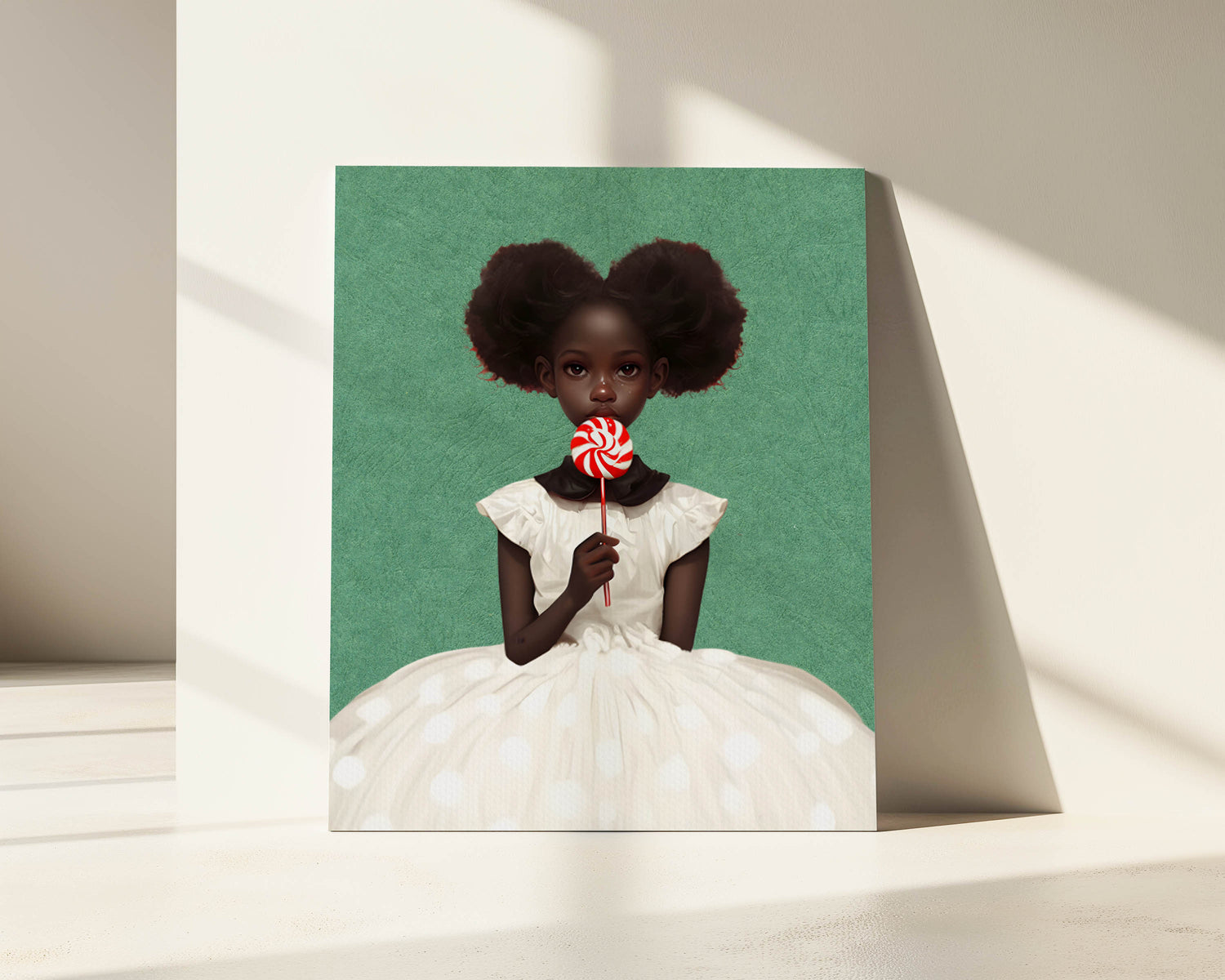 Bohemian Black Girl Lollipop Wall Art