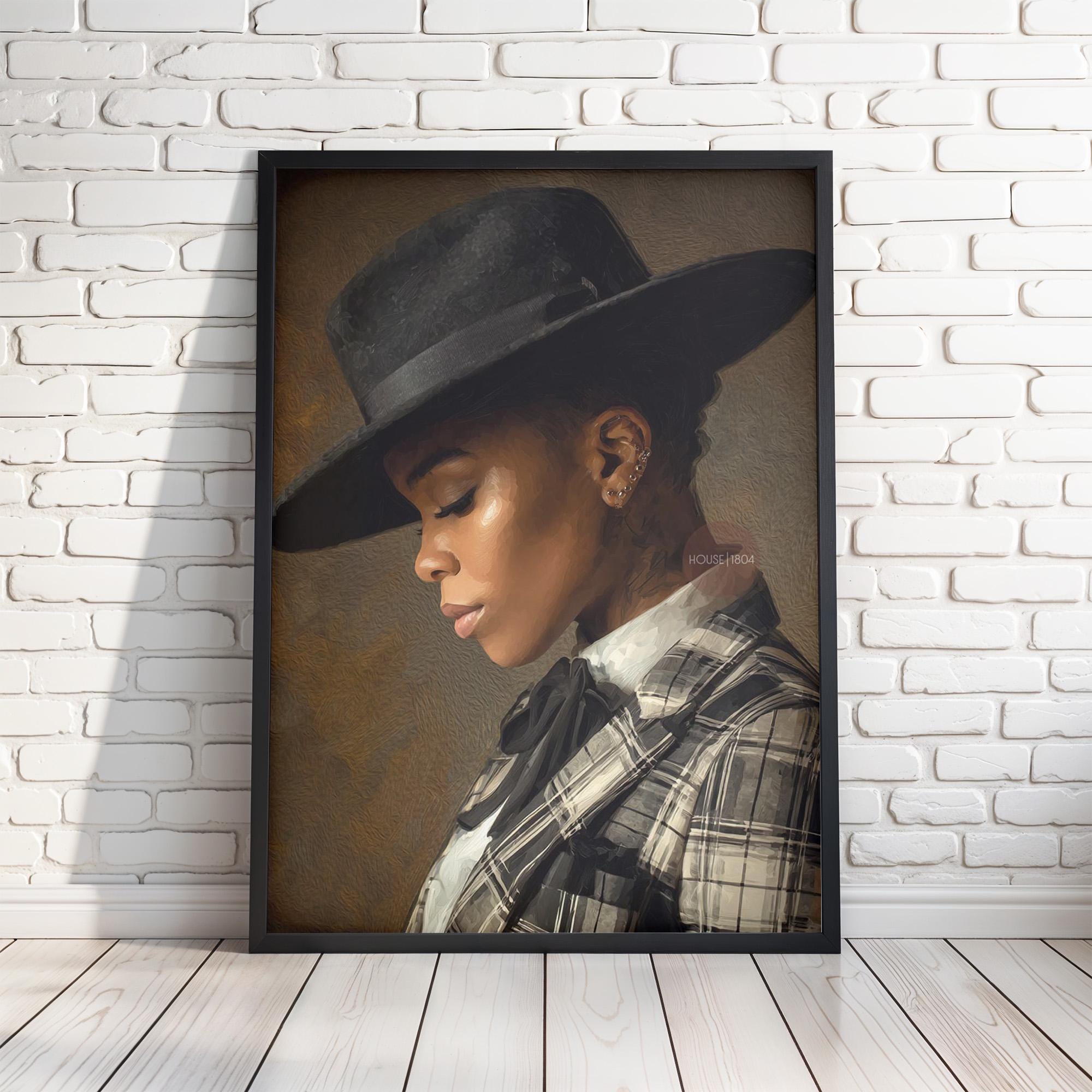 Black Woman Dandy Art - Afrocentric Wall Art | Vibrant Bohemian Dandy Artwork Canvas