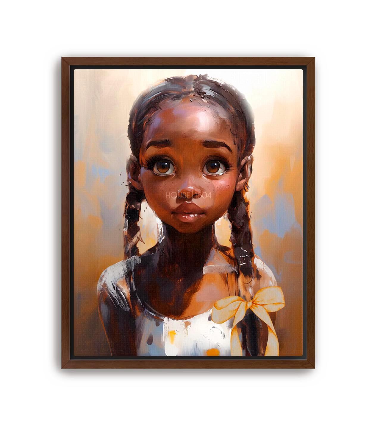 Black Girl Braid Art, Little Black Girl Wall Art, Black Baby Girl Nursery, Black Girl Portrait, Black Child Poster, House of 1804
