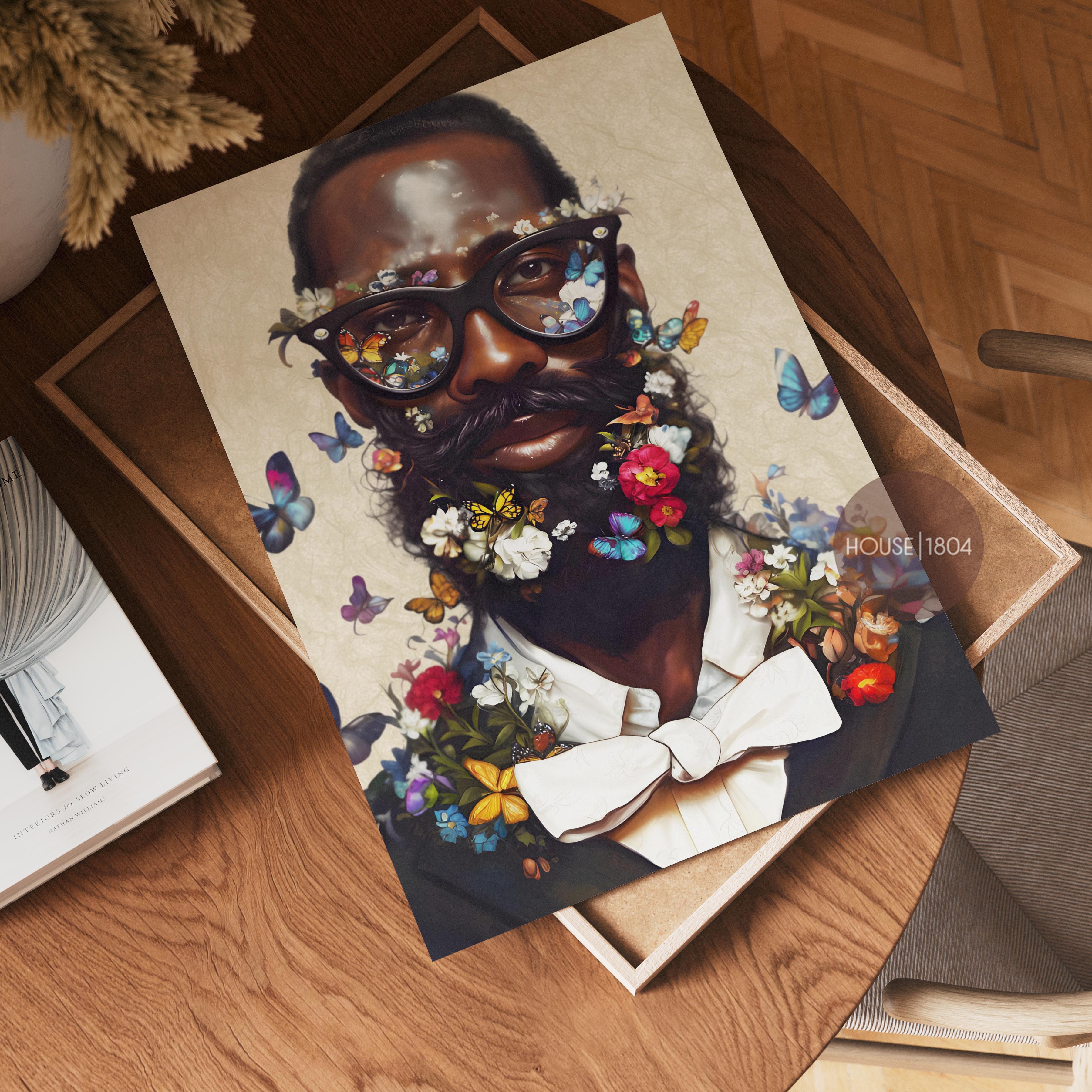 Modern Black Man Nerd Wall Art