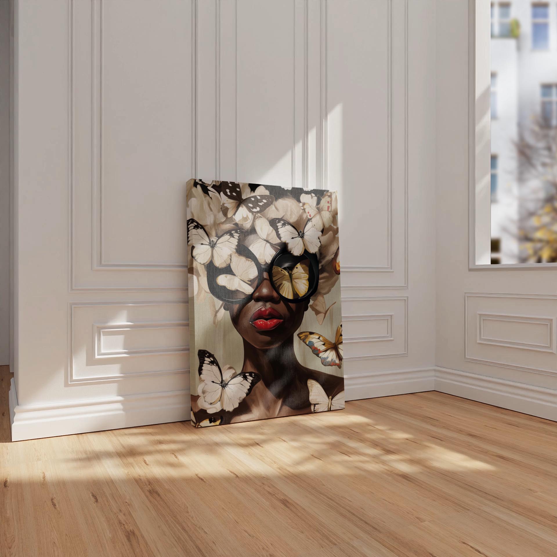 Black Woman Head Flowers Wall Art