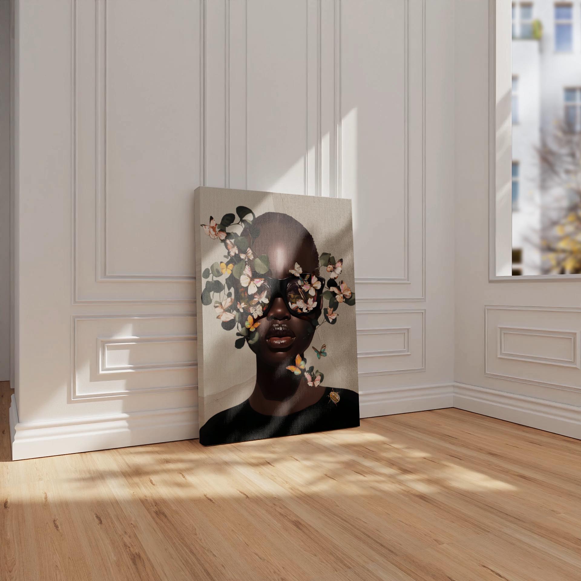 Butterfly Bald Head Woman Wall Art