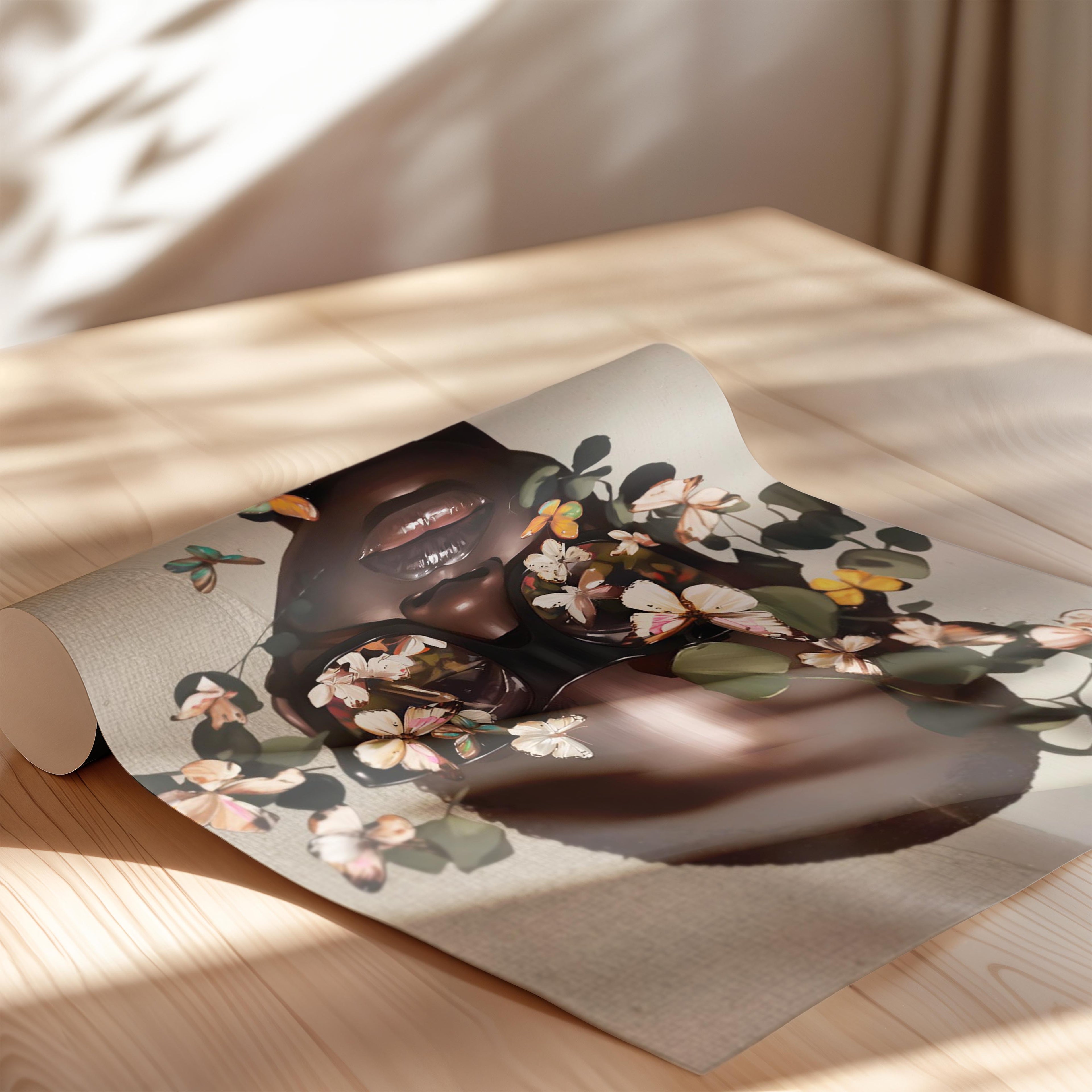 Butterfly Bald Head Woman Wall Art