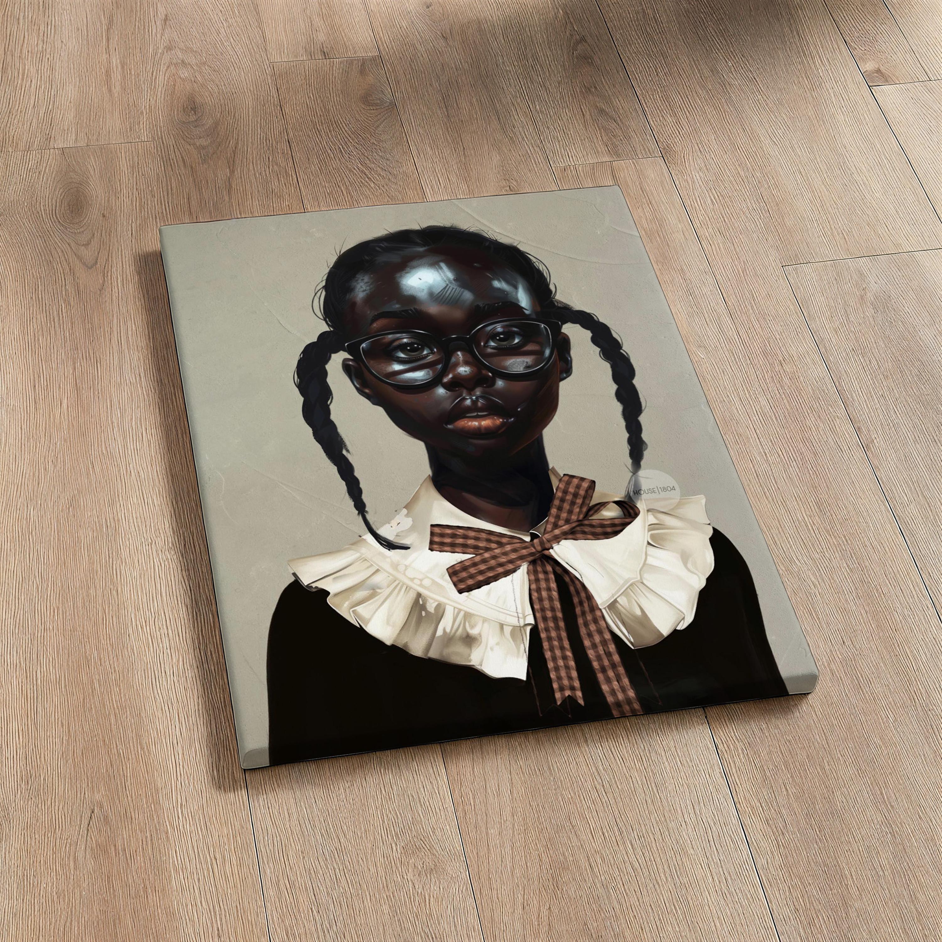 Black Girl Art Print | School Girl Framed Canvas Wall Art