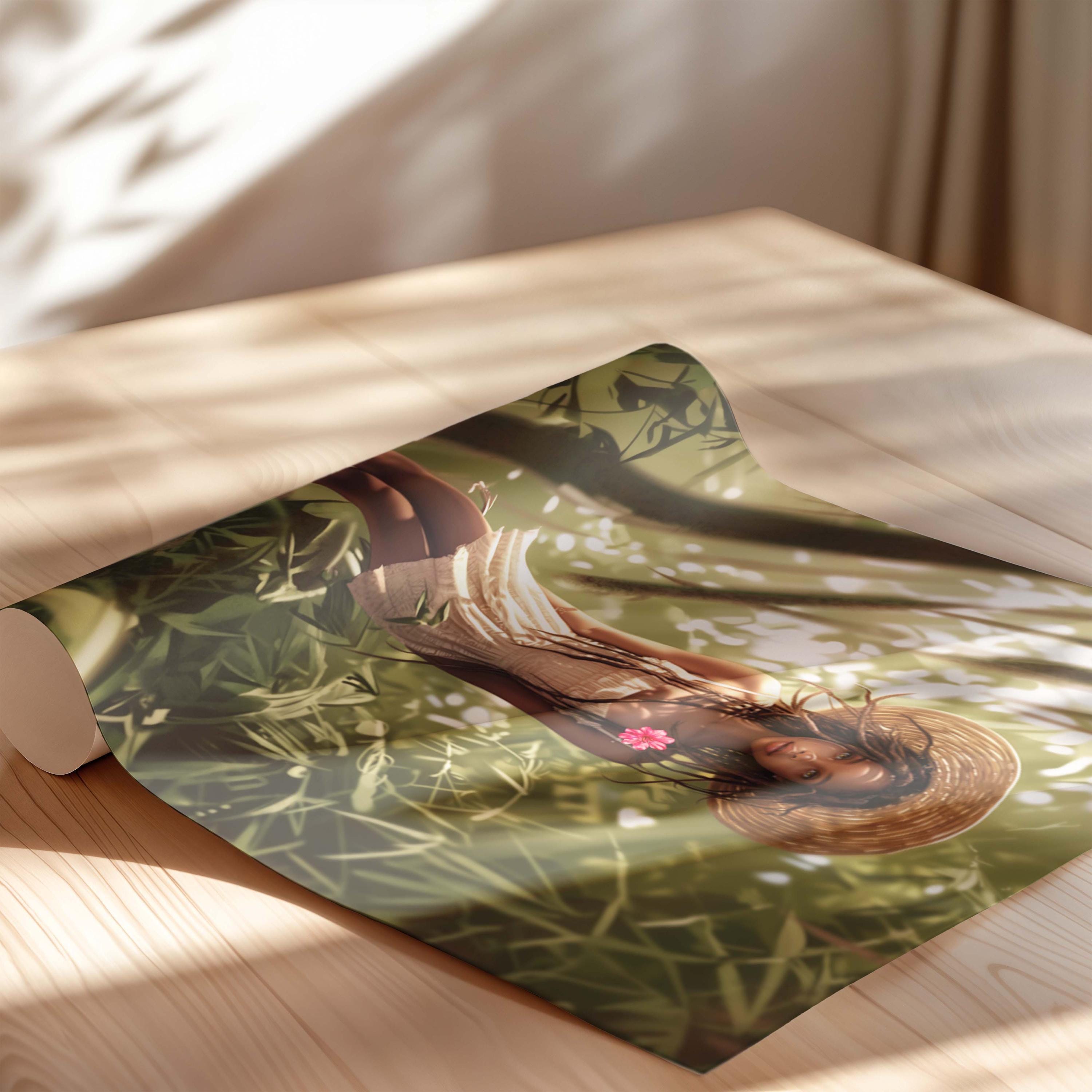 Boho Woman Art, Black Bohemian Wall Decor, Woman Art Canvas, Black Art Framed, Black Woman Artwork