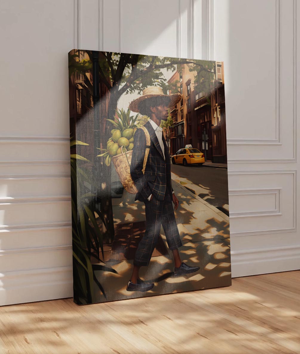 Black Man in Suit Urban Canvas Art Prints