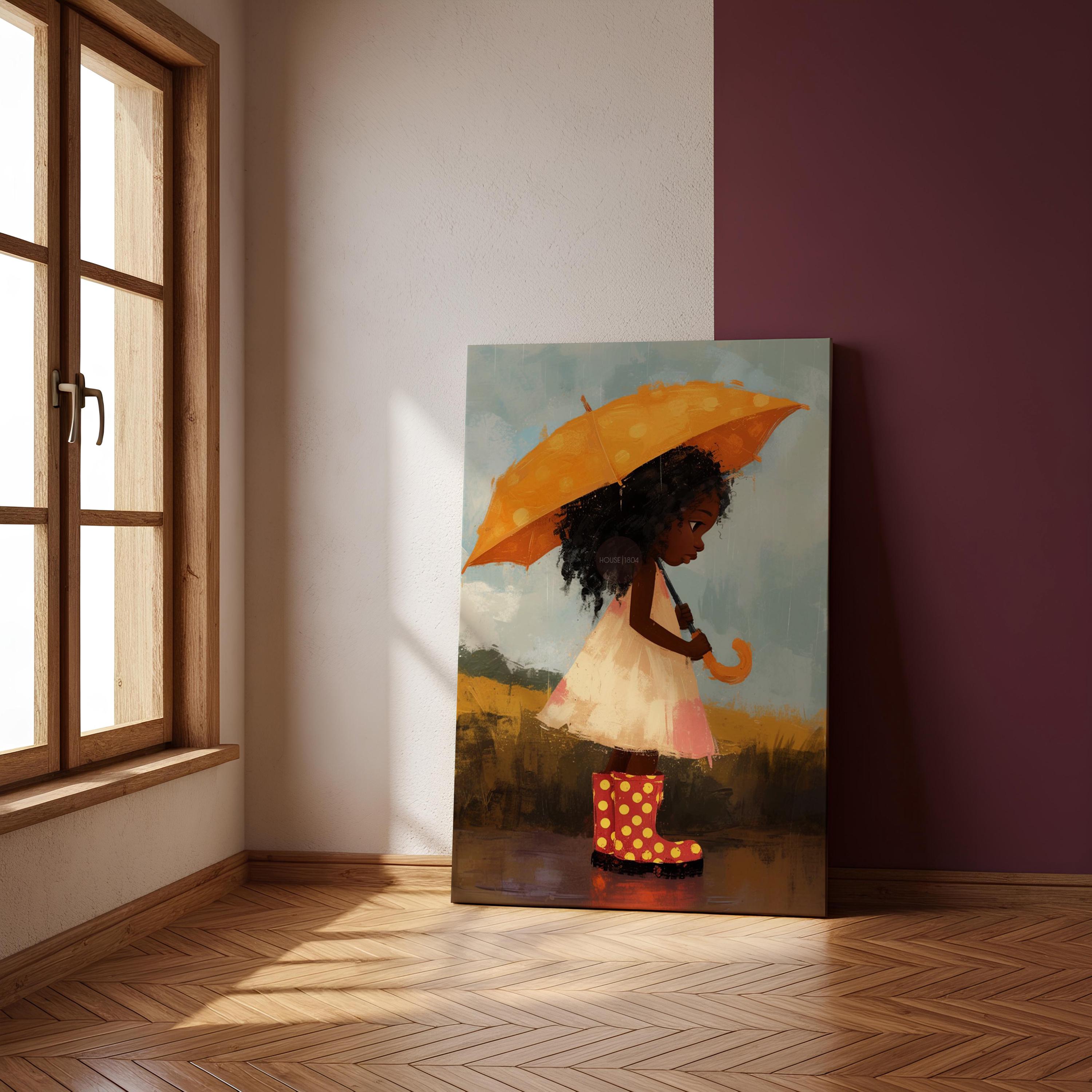 Little Black Girl Art Print, Nursery Decor, Moody Kid&