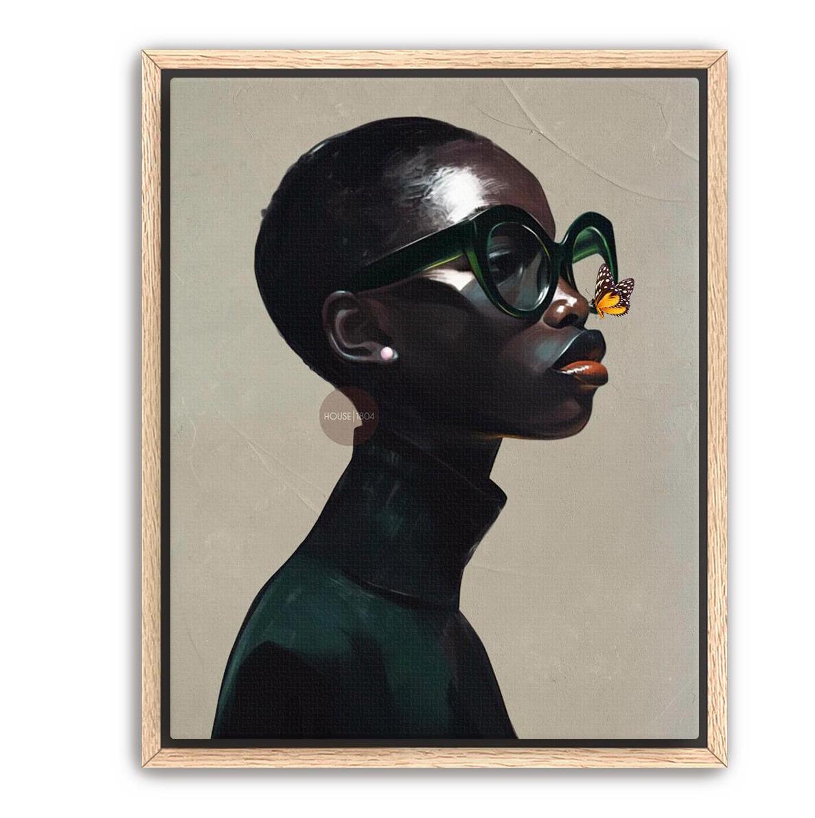 Black Woman Art Print Neutral Afrocentric Canvas Beige Luxury Art