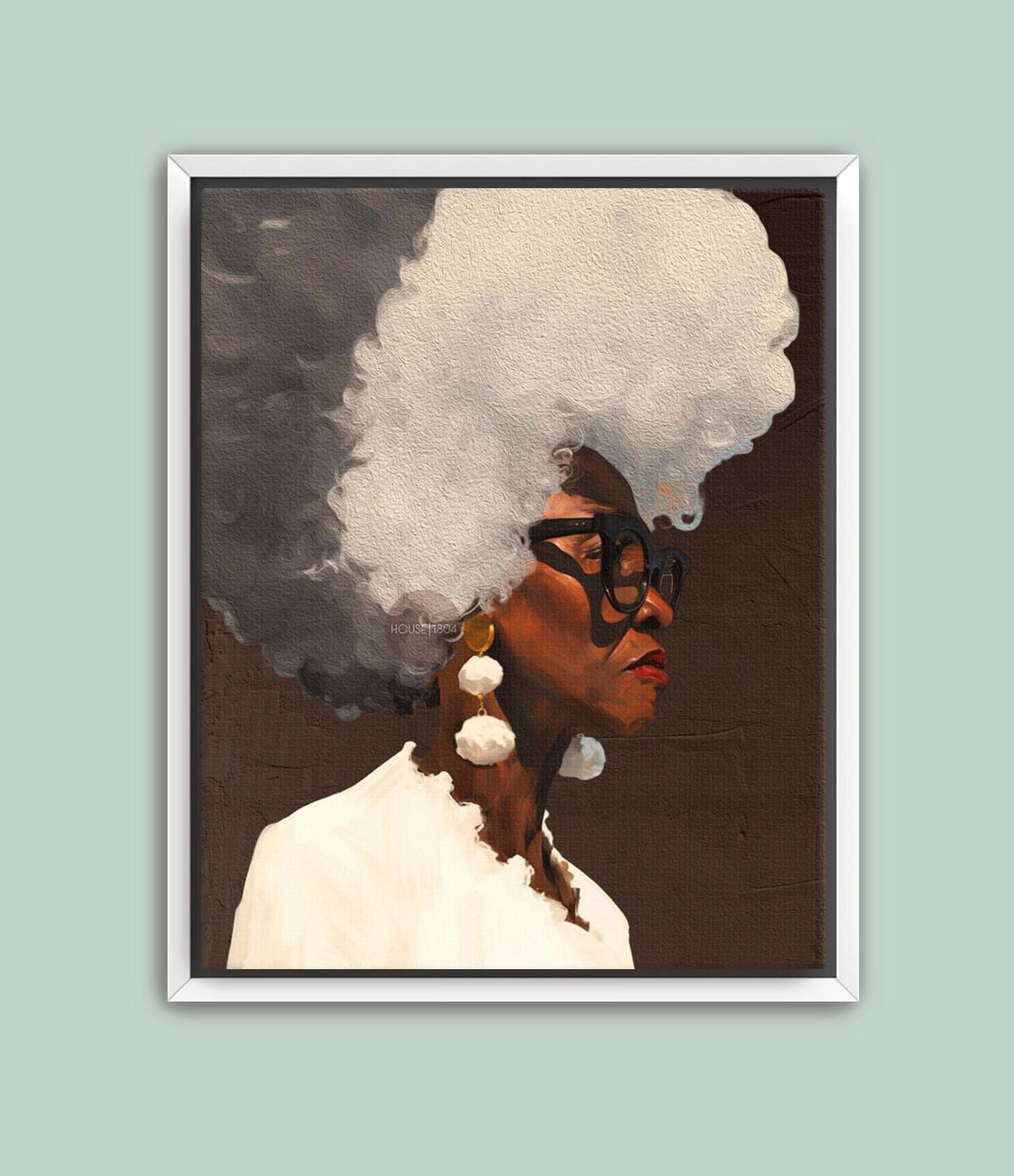 Gray Hair Dont Care, Black Woman Afro Wall Art, Middle Aged Lady Canvas, 50+ Artwork, Abstract