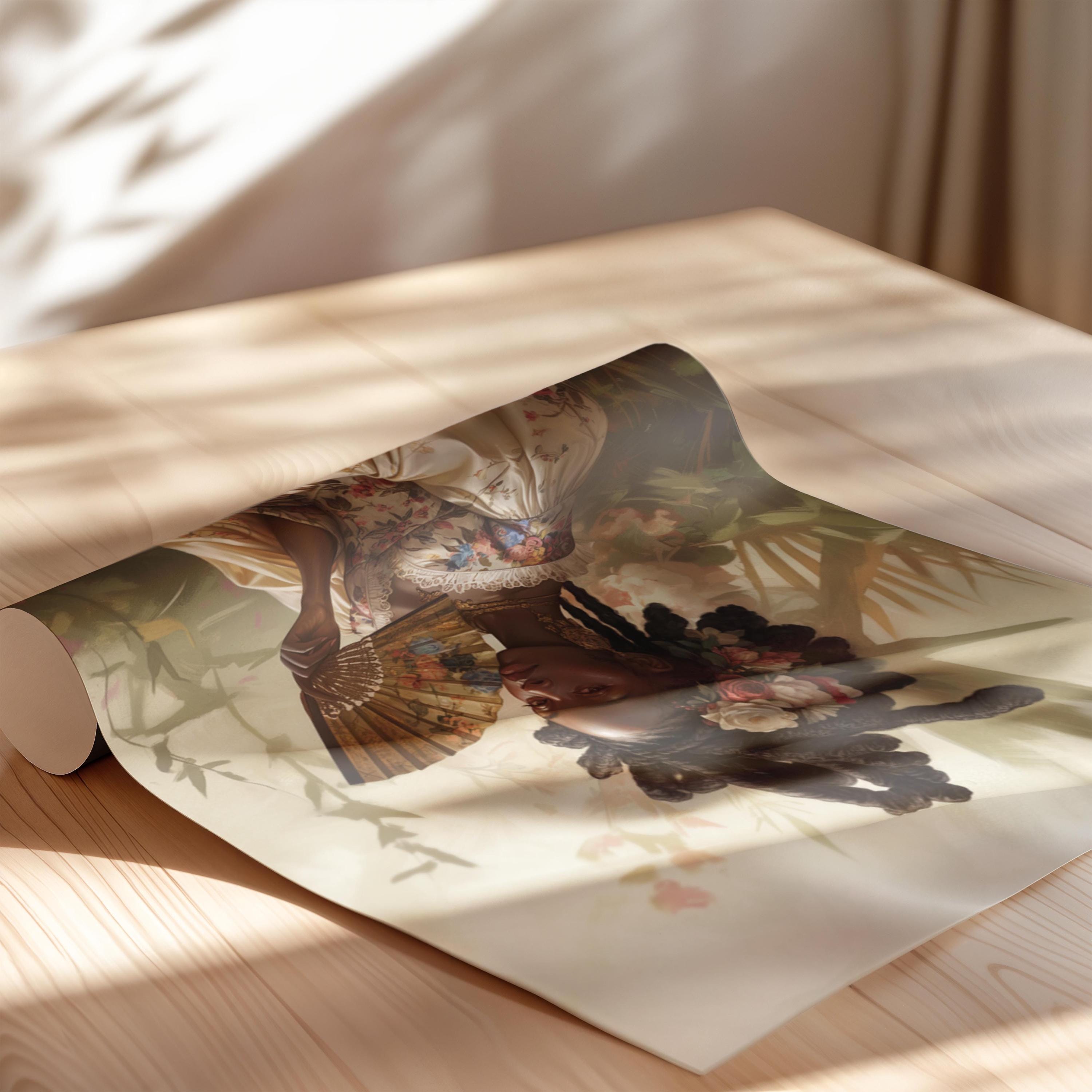 Black Futuristic Art Print, Woman Canvas, Black Woman Art Print, Haitian Art, Black Home Decor, African American Art Print, Black Art Framed