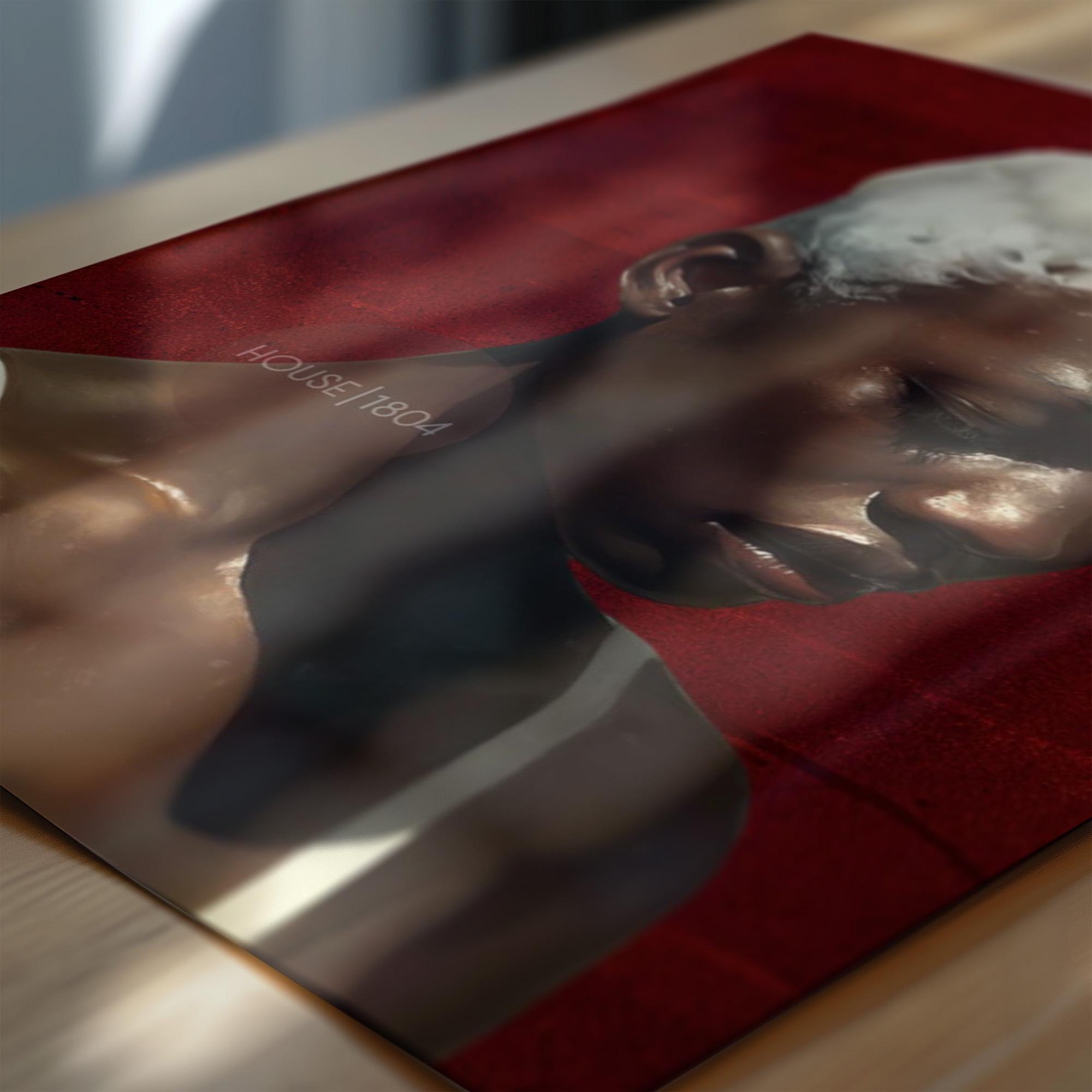 Black Woman Wall Art, Red Afro Woman Canvas Print