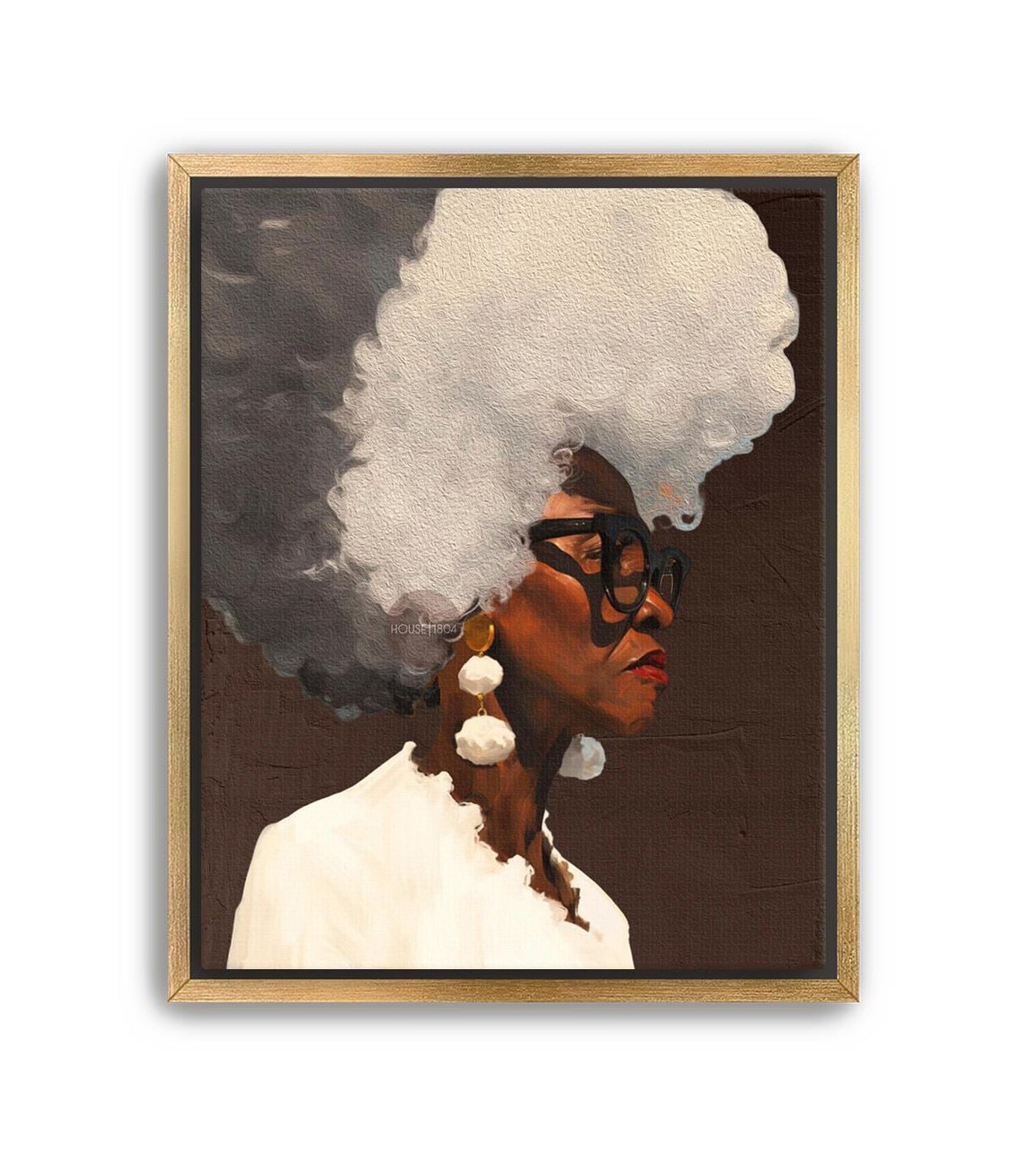 Gray Hair Dont Care, Black Woman Afro Wall Art, Middle Aged Lady Canvas, 50+ Artwork, Abstract