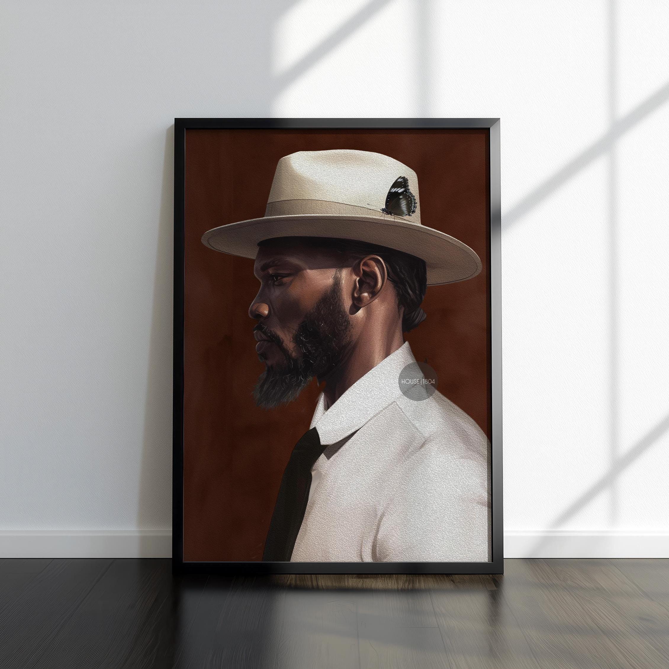 African American Couple Bohemian Canvas Art Print, Set of 2