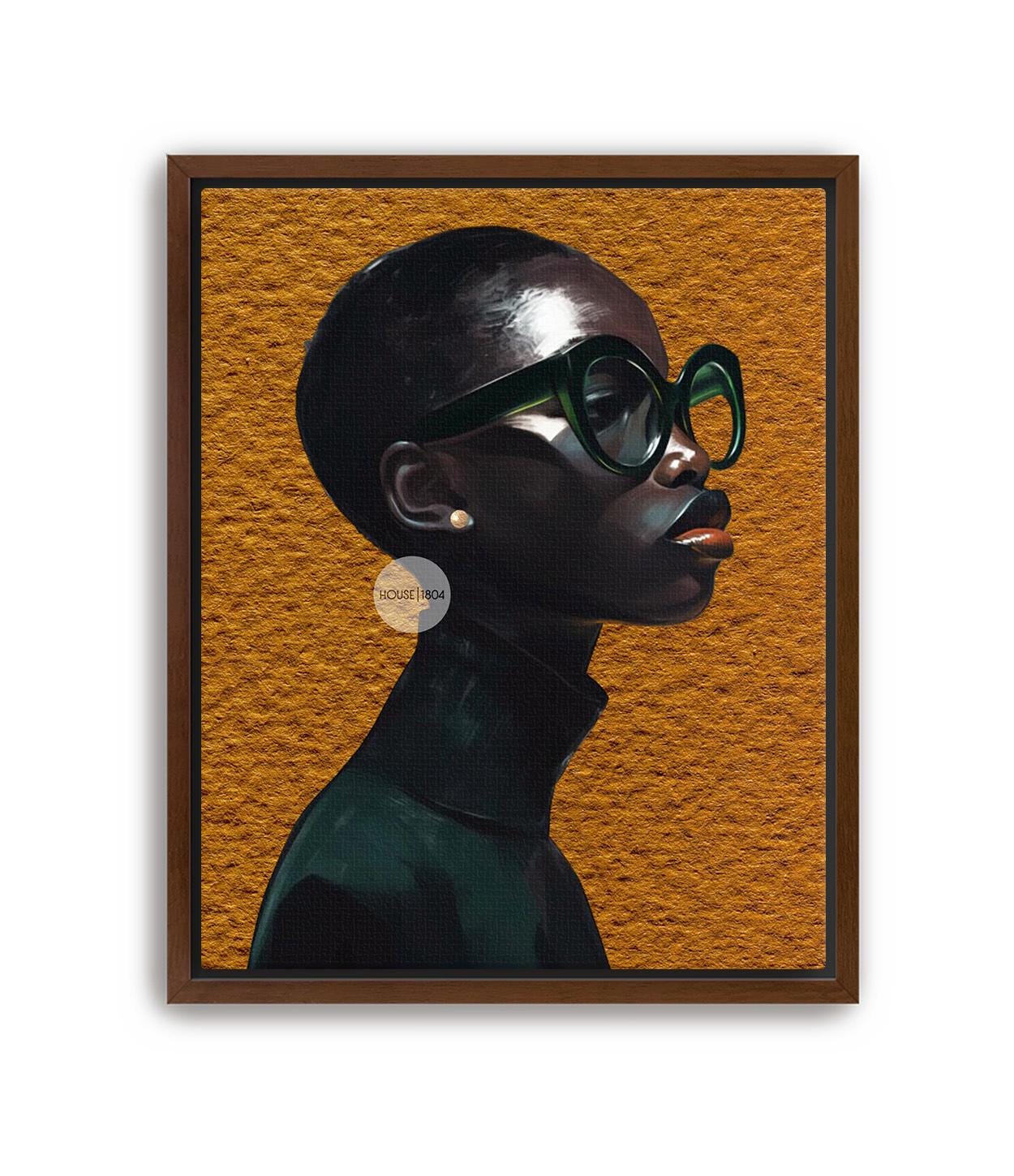 Black Woman Wall Art – Melanin Canvas Print | Bold Yellow Color Decor