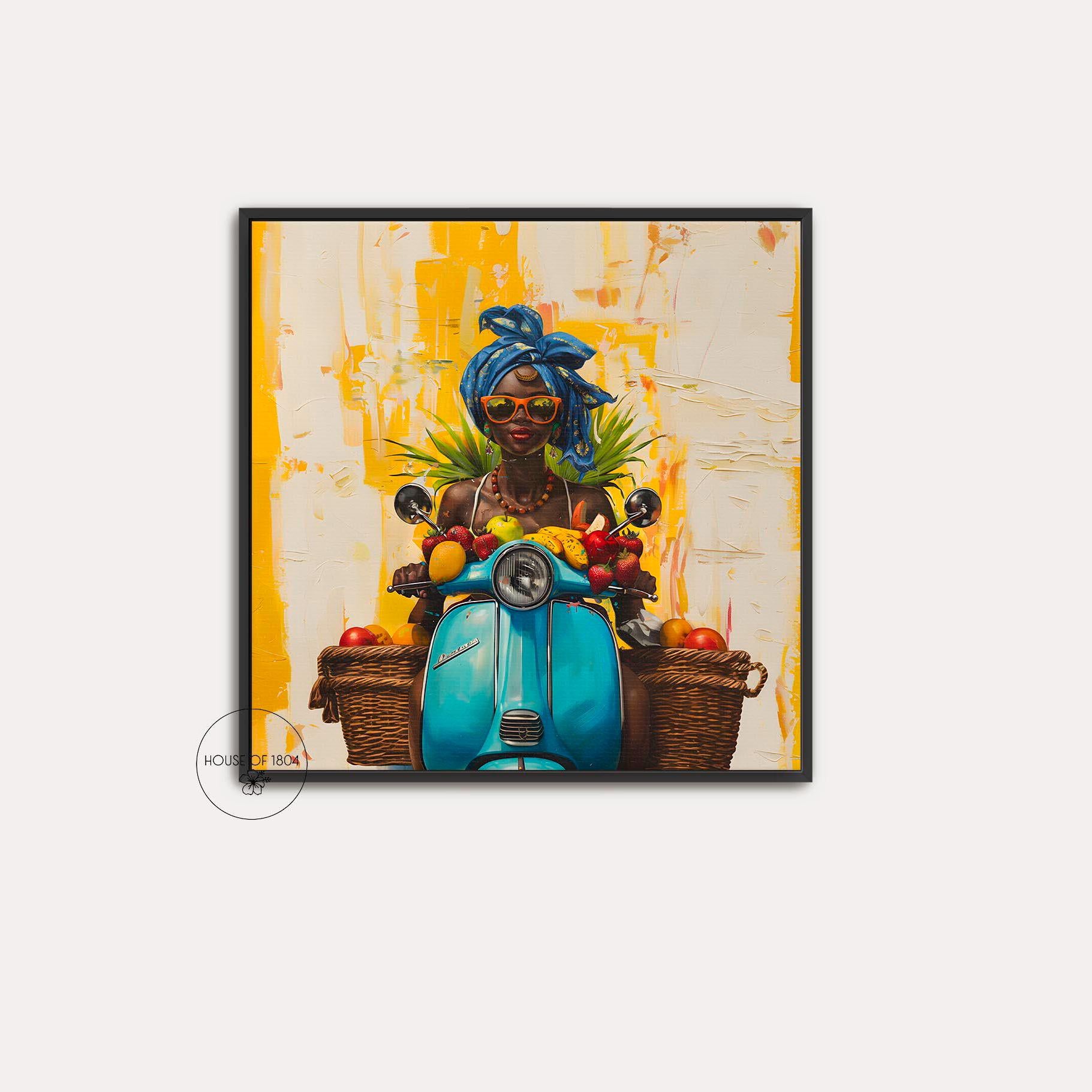 Black Woman Art Print, Black Woman Boho Art, Caribbean Woman Art, Fruit Lady Art, Caribbean Art, Black Wall Home Decor, African Art Prints