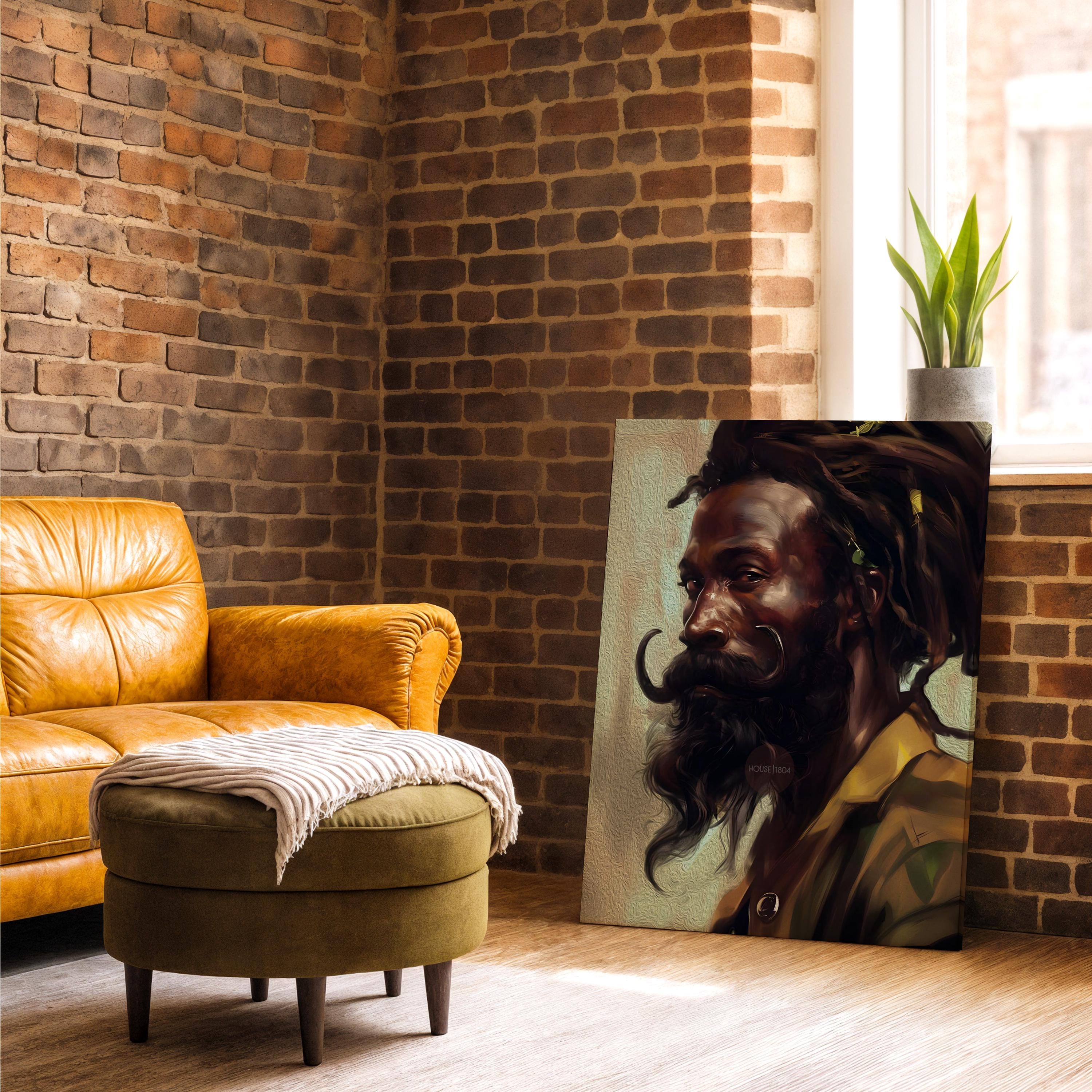 Black Earthy Art, Afrocentric Black Man Art, African-American Man Art, Black Man Art, Black Boy Art, Black Art Hair Locs, Masculine Wall Art