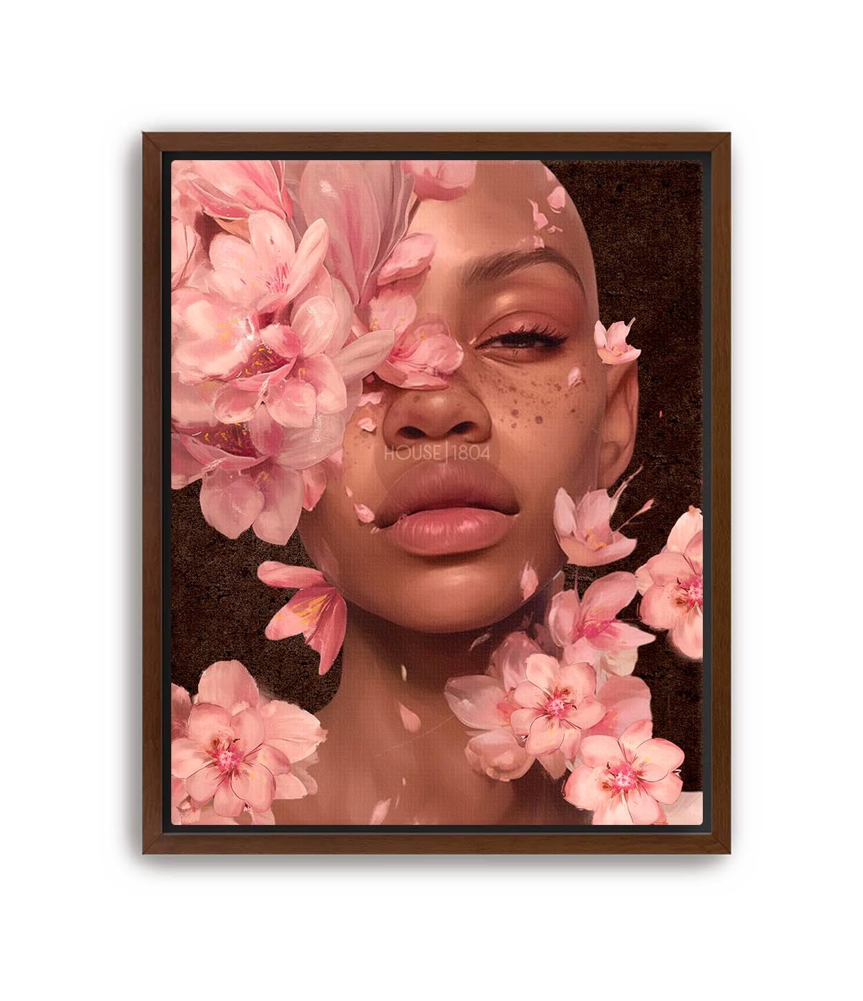 Woman Flower Head and Shoulders Art, Black Woman Modern Wall Art, Black Woman Art Print, Black Boho Art, African American Woman Abstract