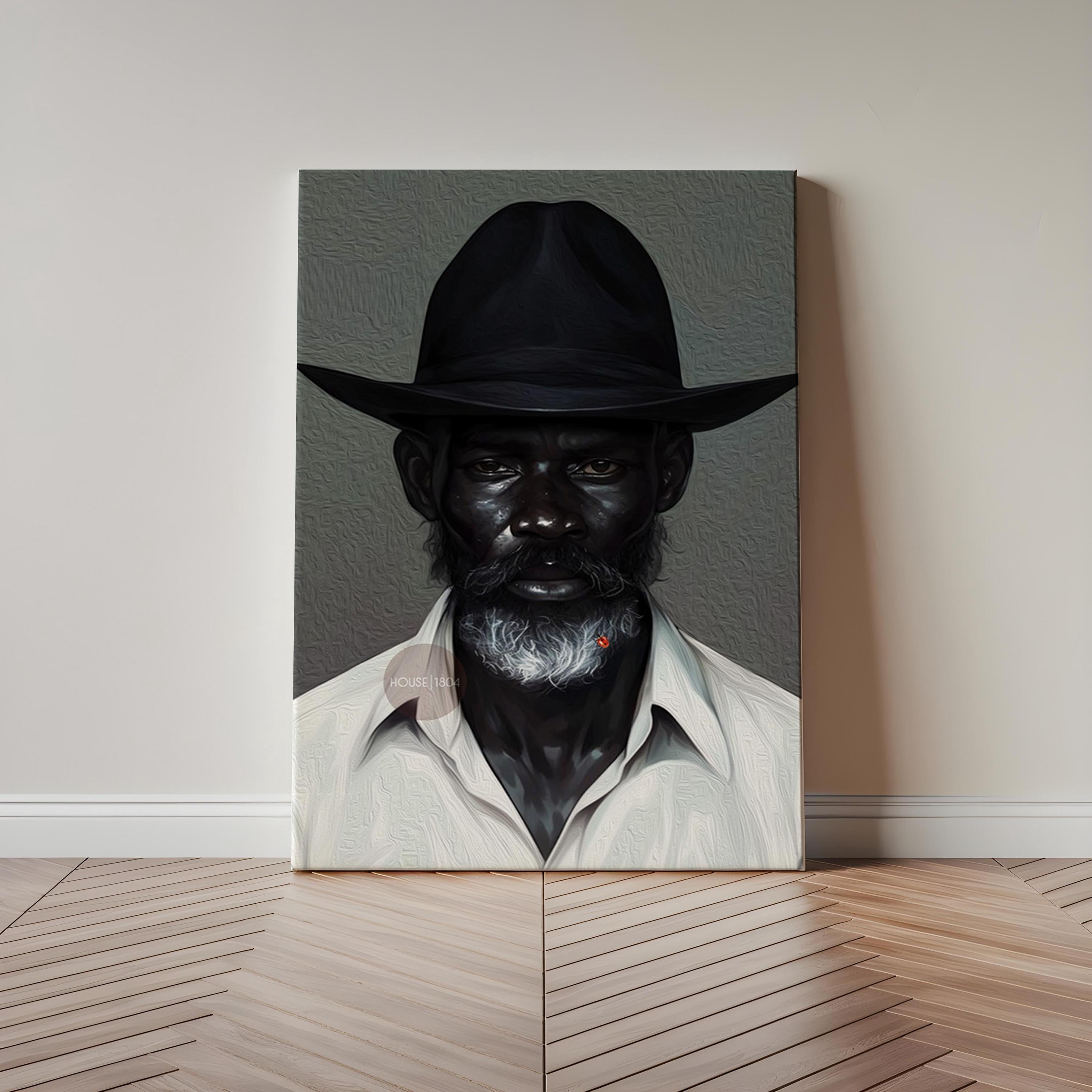 Black Man Gray Beard Canvas Art, Silver Fox Man Art Print, Gray Haired Man Art, Black Man Art, Mature Art, African American Man Art