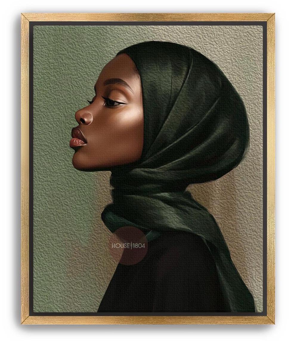 Muslim Black Woman Canvas Art Modern