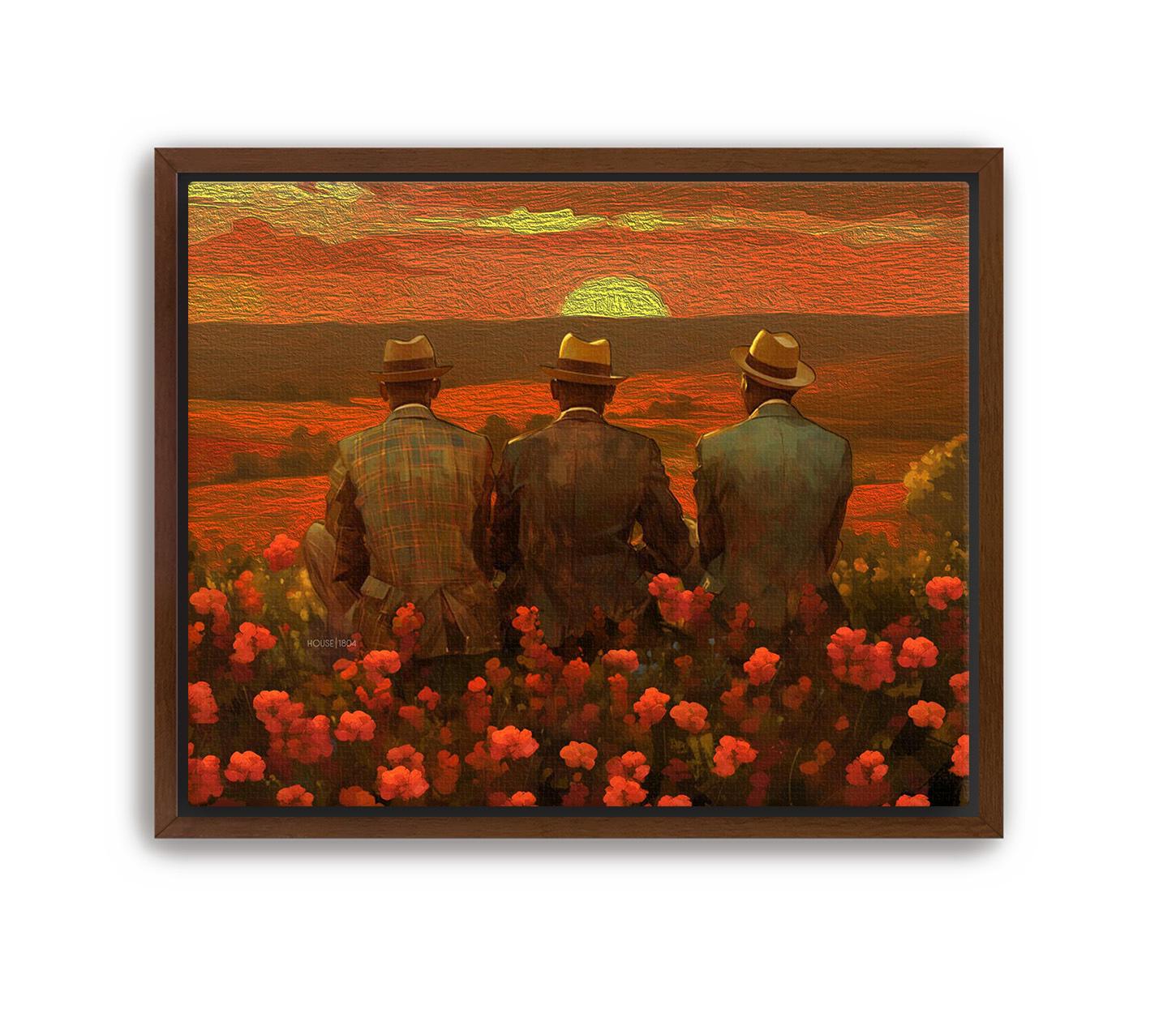 African American Man Canvas, Black Brothers Art, Black Men Wall Art, Brotherhood Art Print, Vintage Style Brotherhood Portrait