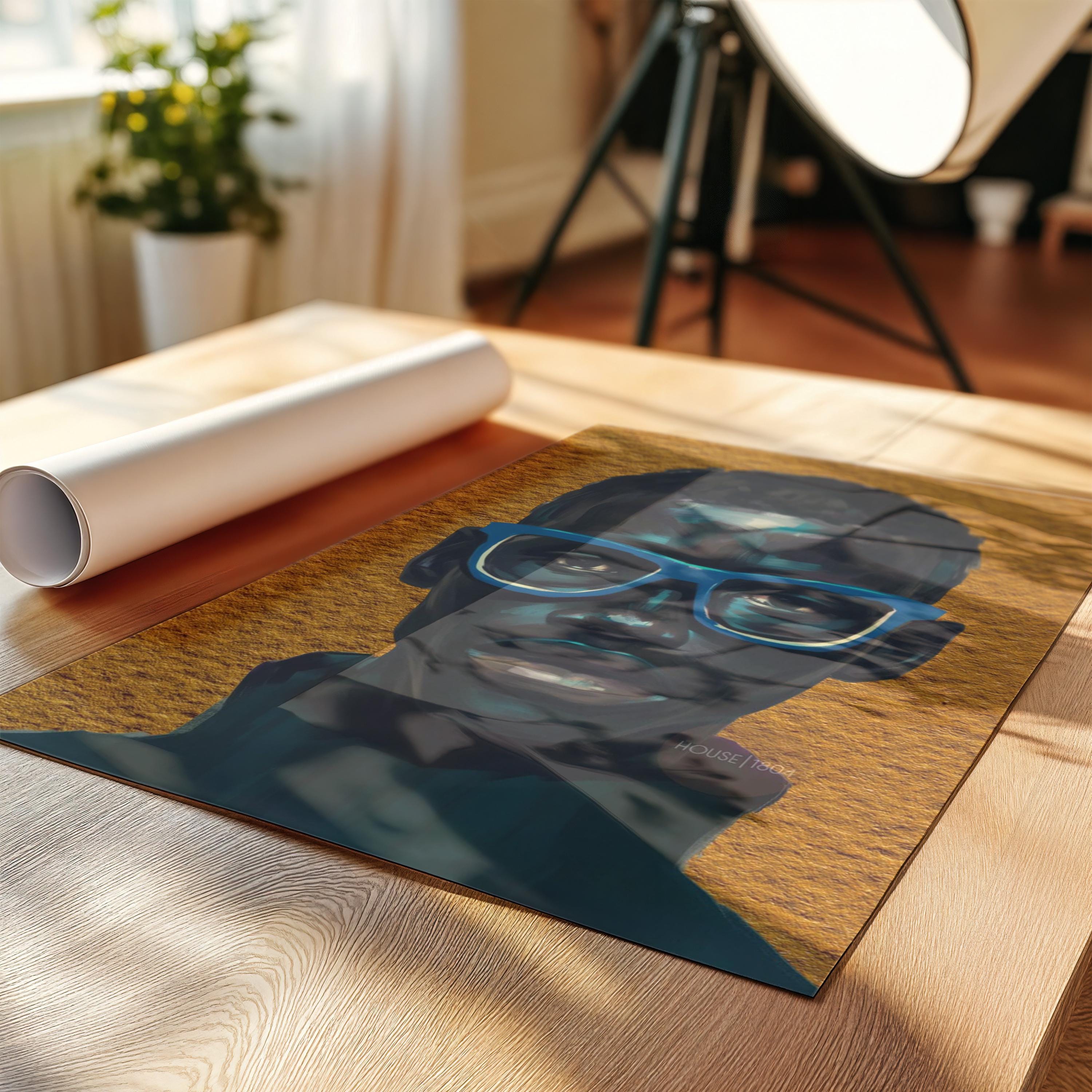 Modern African American Boy Portrait Art: Colorful Canvas Print