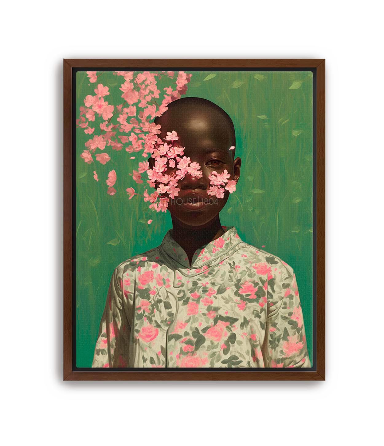 Bald Black Woman Wall Art, Bald Woman Art, Colorful Black Woman Flowers Art, Black Girl Art Prints, African American Wall Art, Modern Black