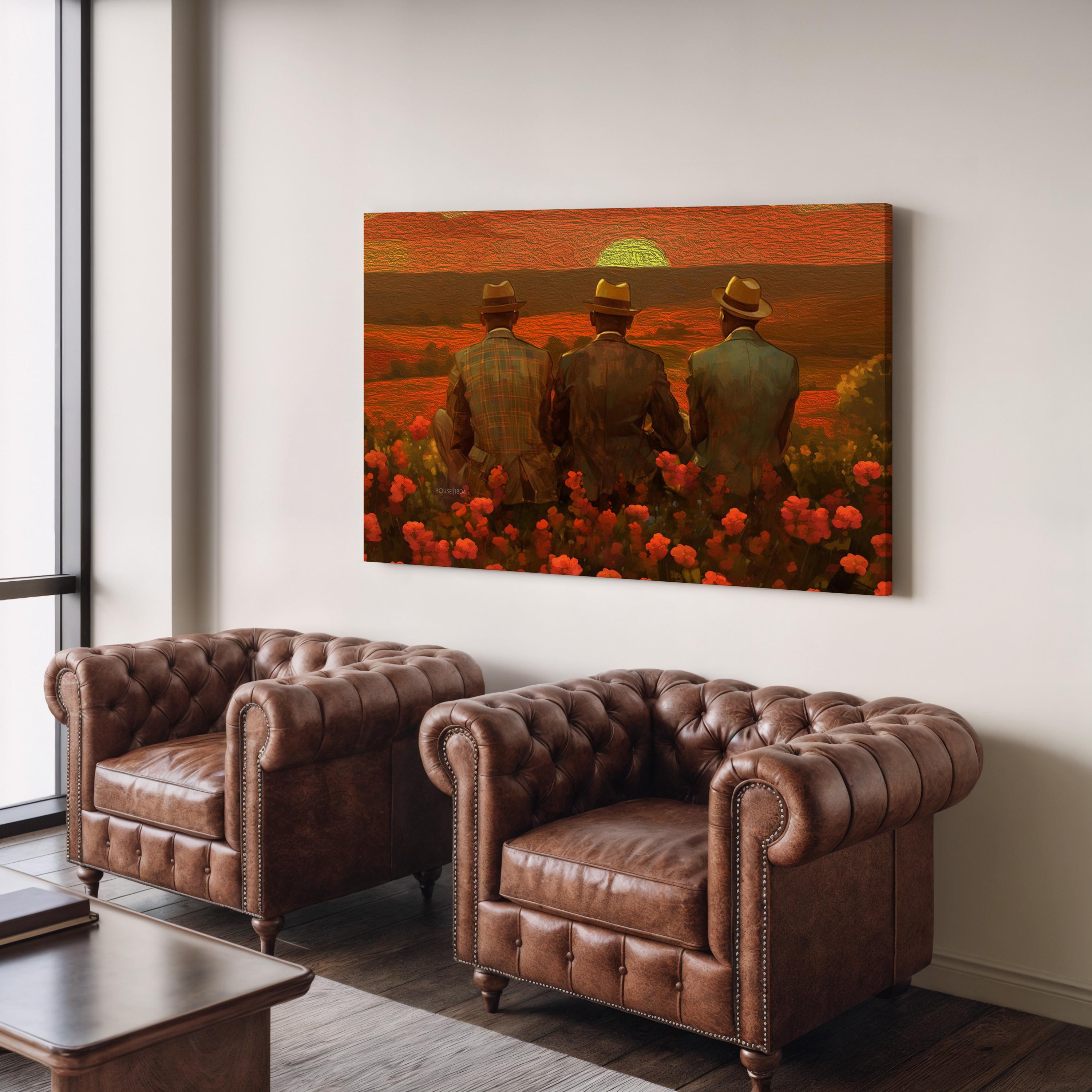 African American Man Canvas, Black Brothers Art, Black Men Wall Art, Brotherhood Art Print, Vintage Style Brotherhood Portrait