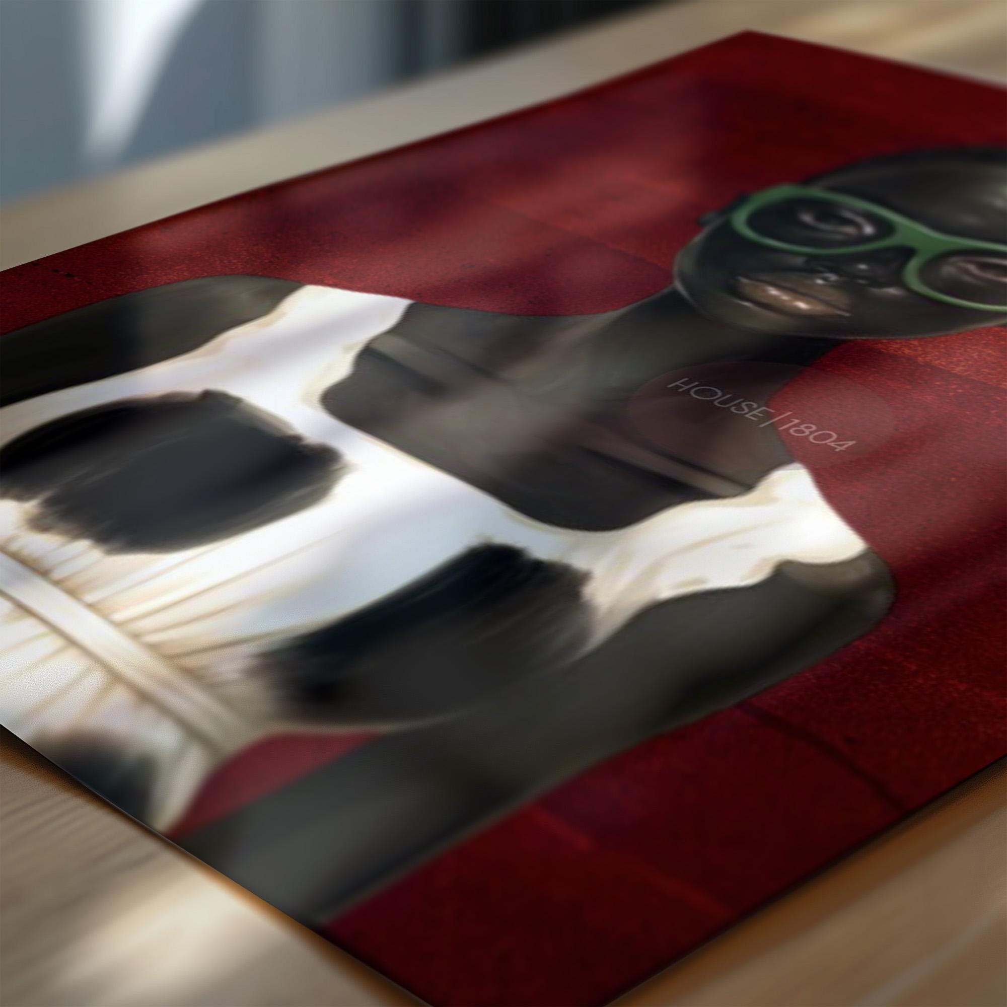 Bold Afrocentric Woman Art Print: Red, Black, White Decor