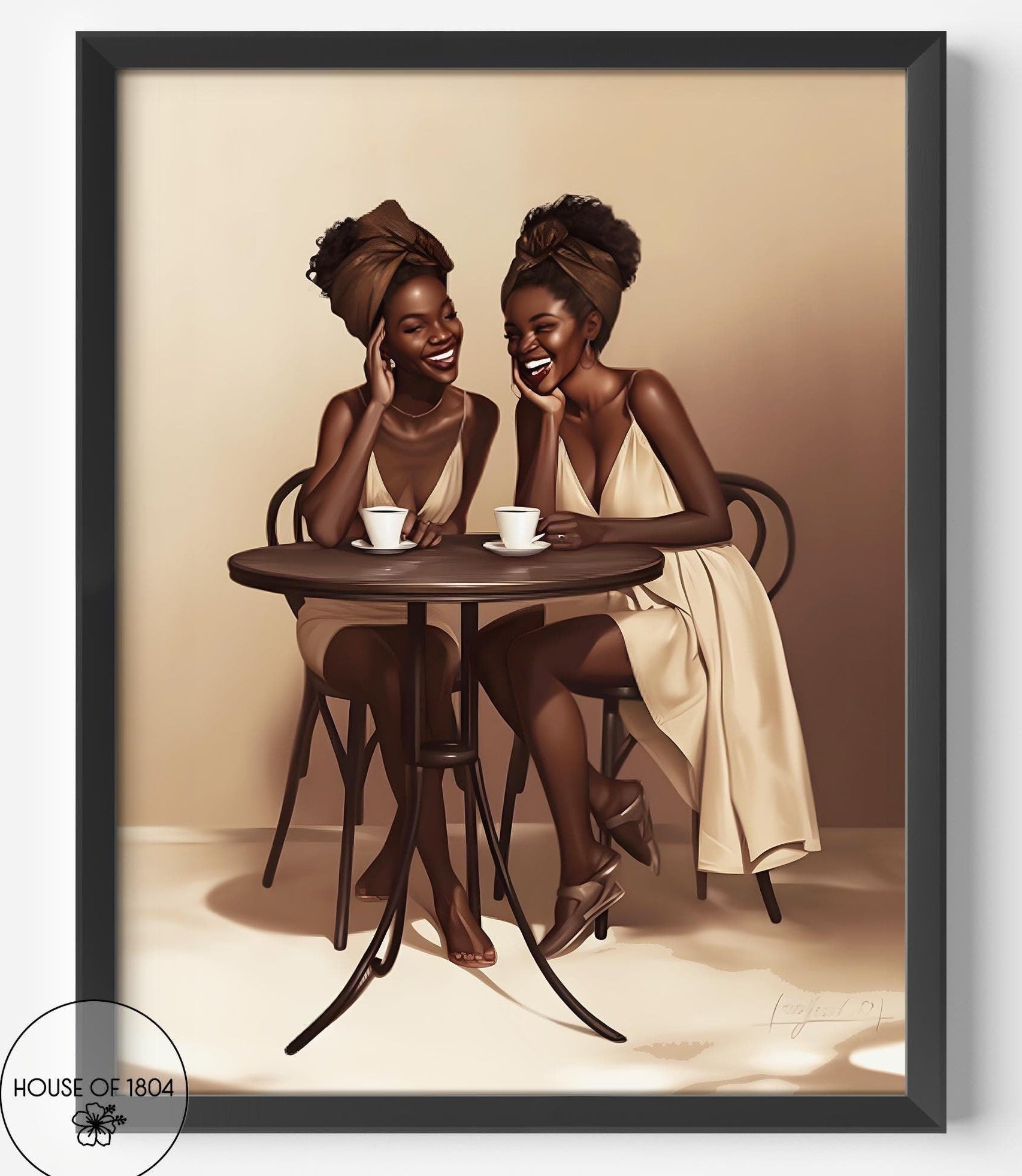 Black Women Art, Caribbean Art Prints, Best Friend Gift Woman, Black Friendship, Black Home Decor, African Art Prints, Black Girl Wall Art
