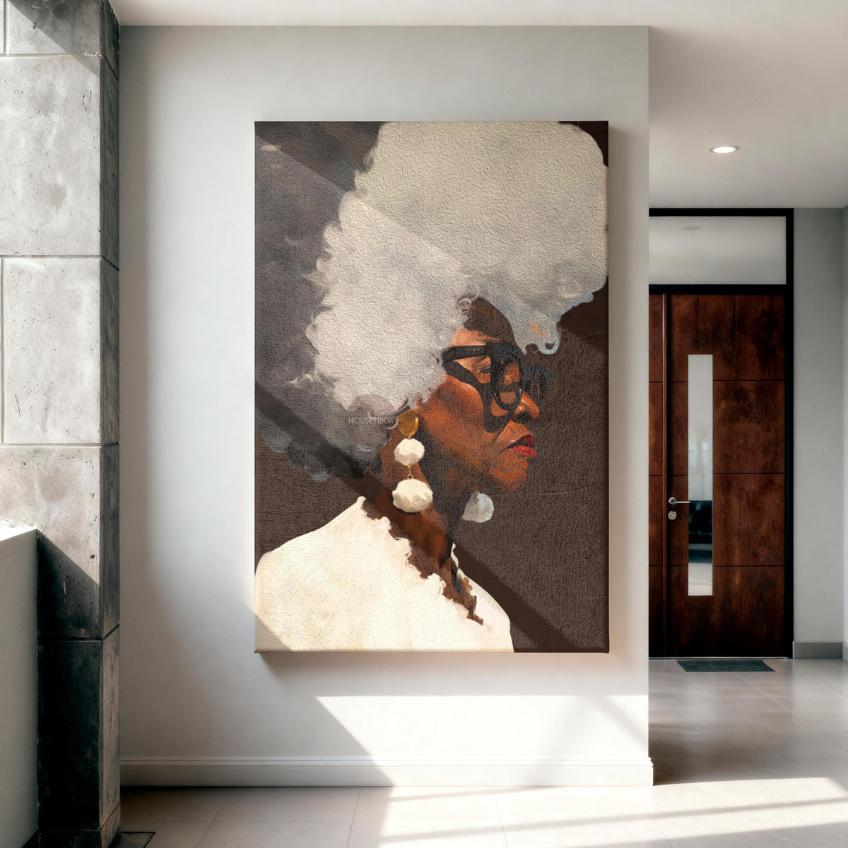 Gray Hair Dont Care, Black Woman Afro Wall Art, Middle Aged Lady Canvas, 50+ Artwork, Abstract