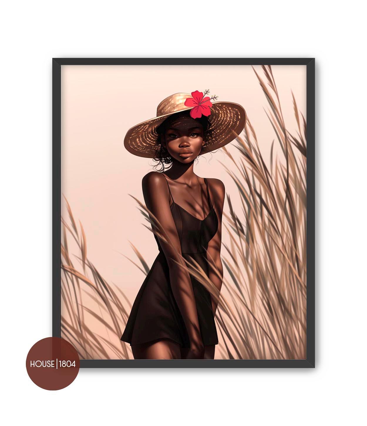 Black Woman Canvas, Black Woman Art Print, Caribbean Woman Art, Haitian Art, Black Home Decor, African American Art Prints, Black Art Framed