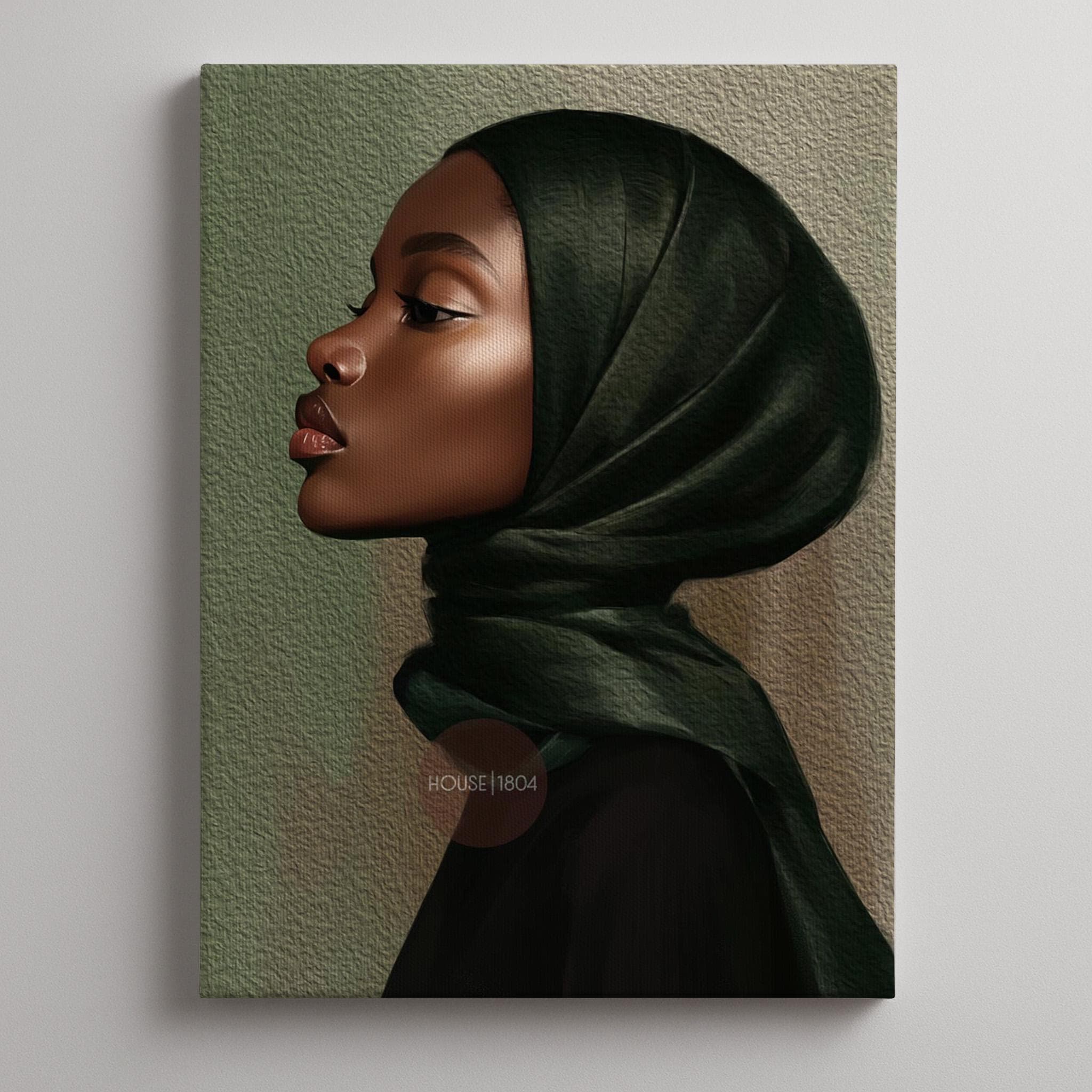 Muslim Black Woman Canvas Art Modern