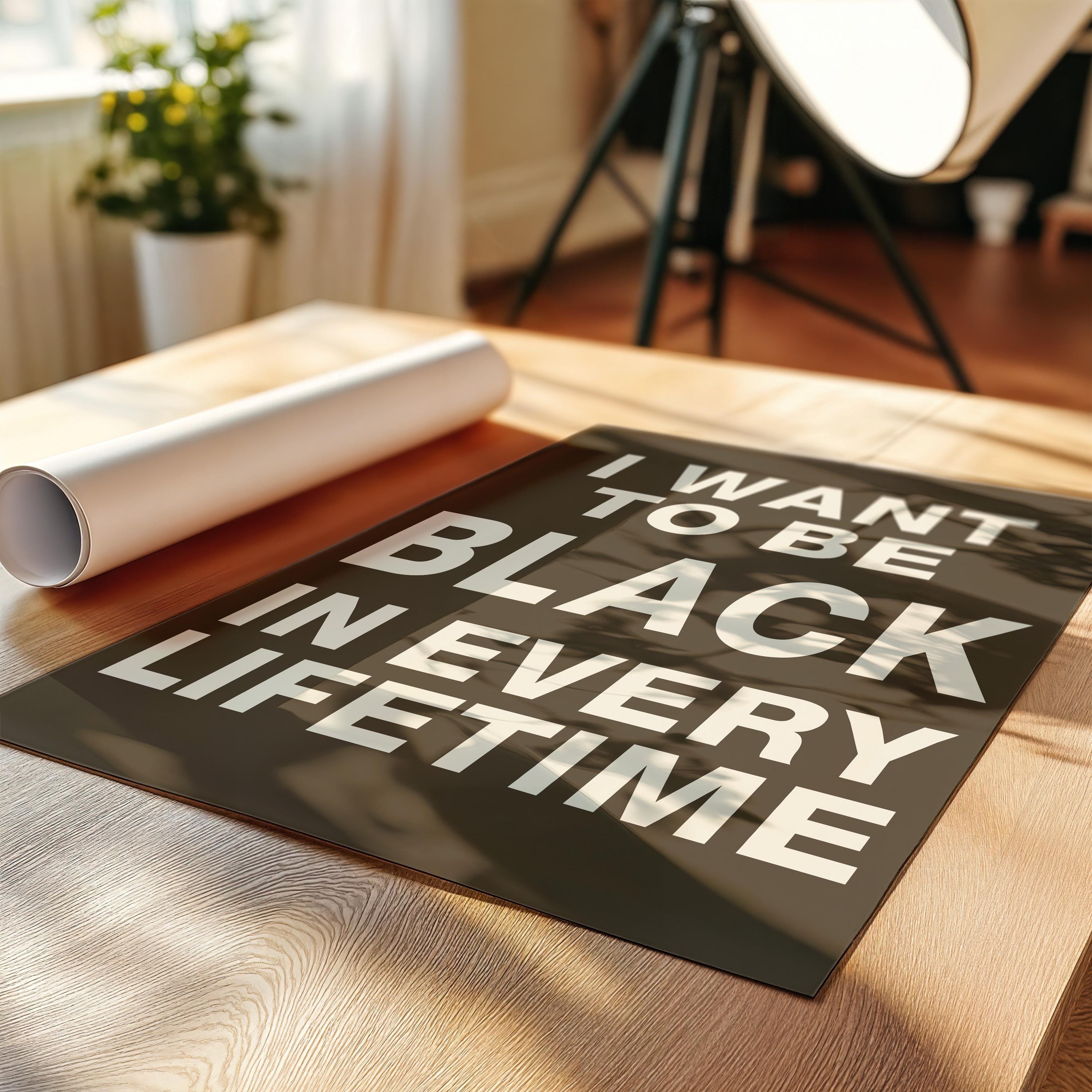 Minimalist Typography Print, Black and Proud