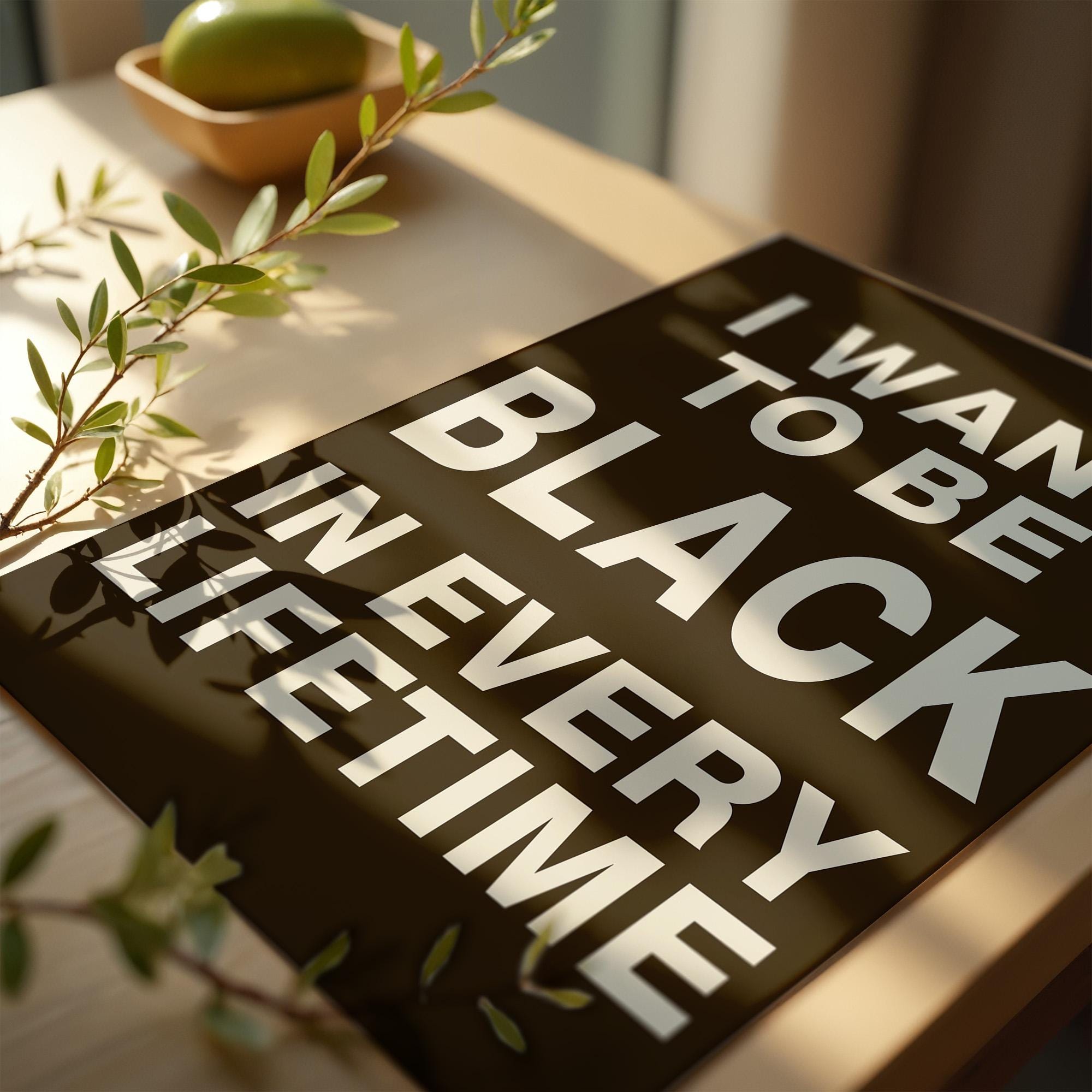 Minimalist Typography Print, Black and Proud