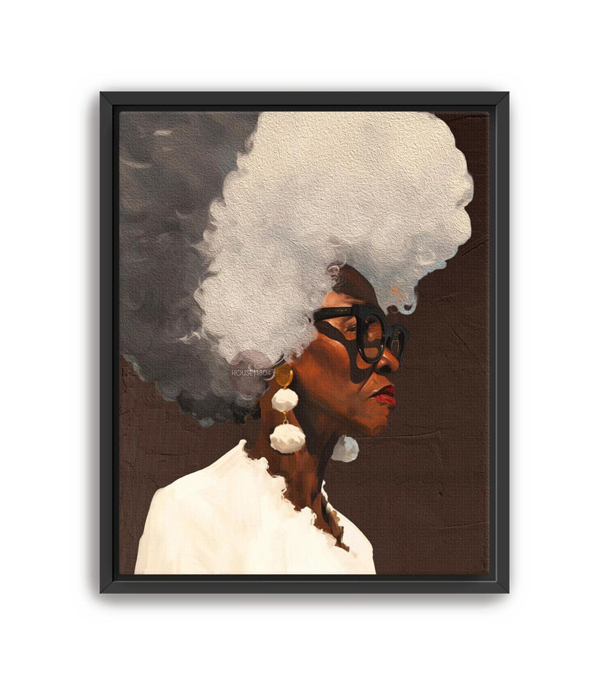 Gray Hair Dont Care, Black Woman Afro Wall Art, Middle Aged Lady Canvas, 50+ Artwork, Abstract