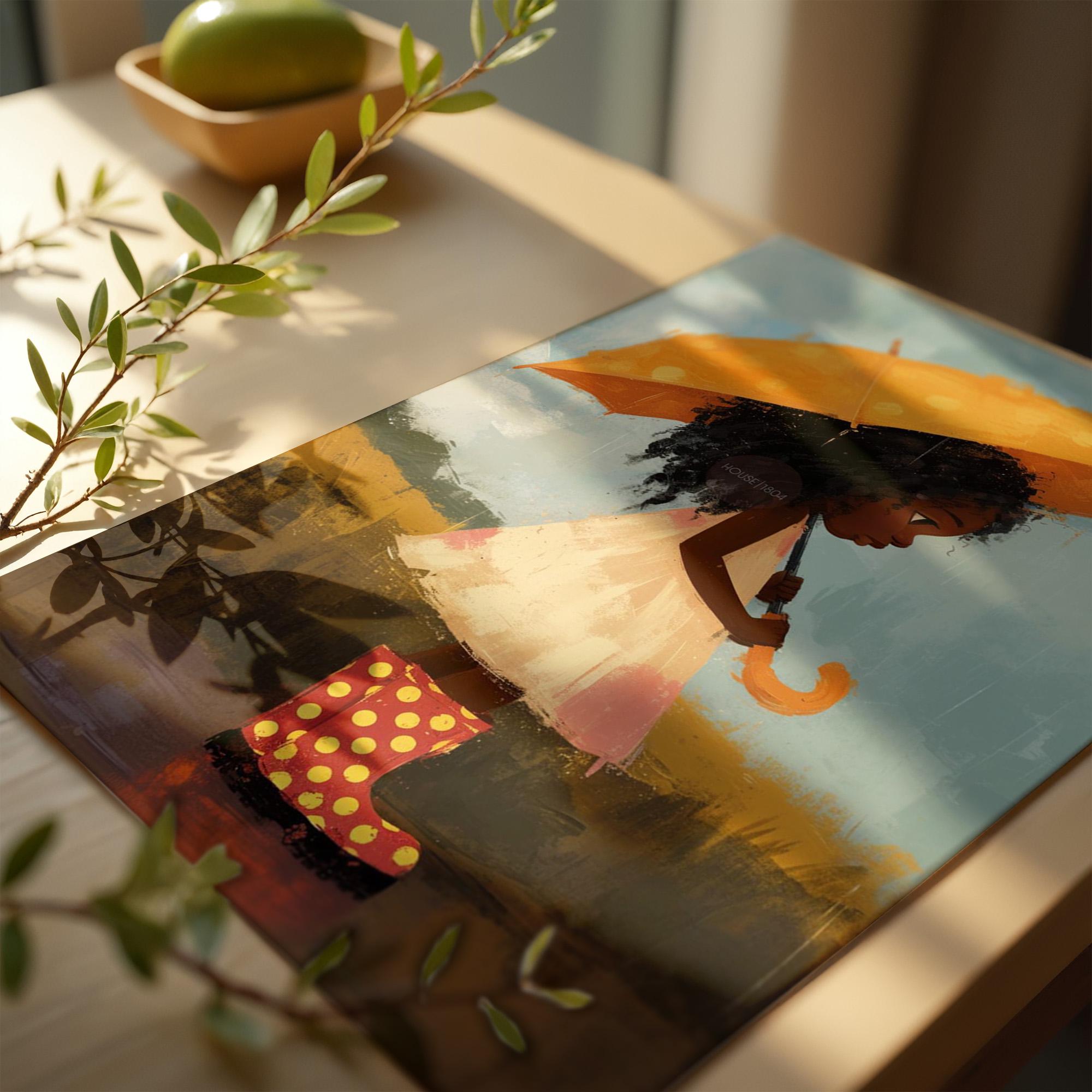 Little Black Girl Art Print, Nursery Decor, Moody Kid&