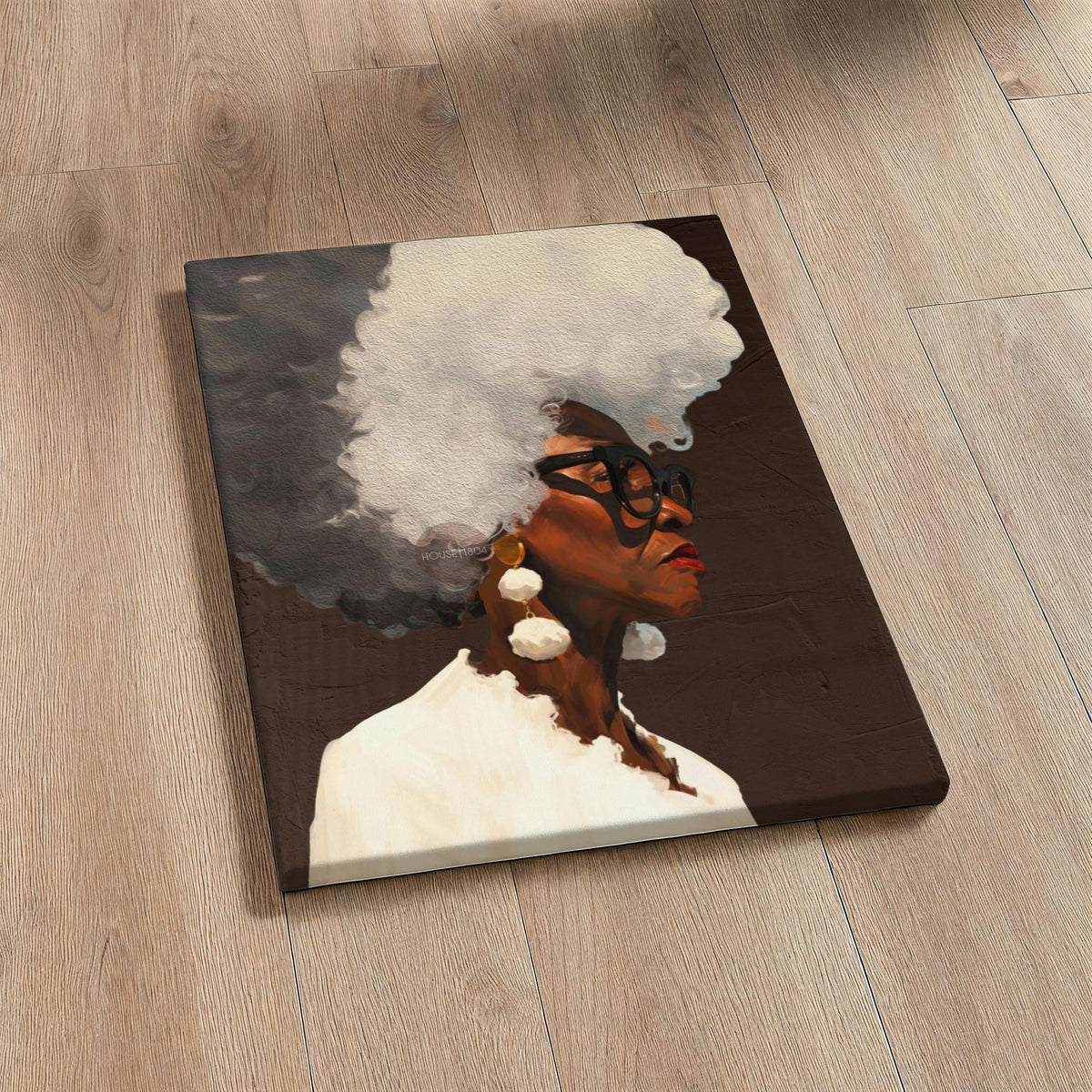 Gray Hair Dont Care, Black Woman Afro Wall Art, Middle Aged Lady Canvas, 50+ Artwork, Abstract
