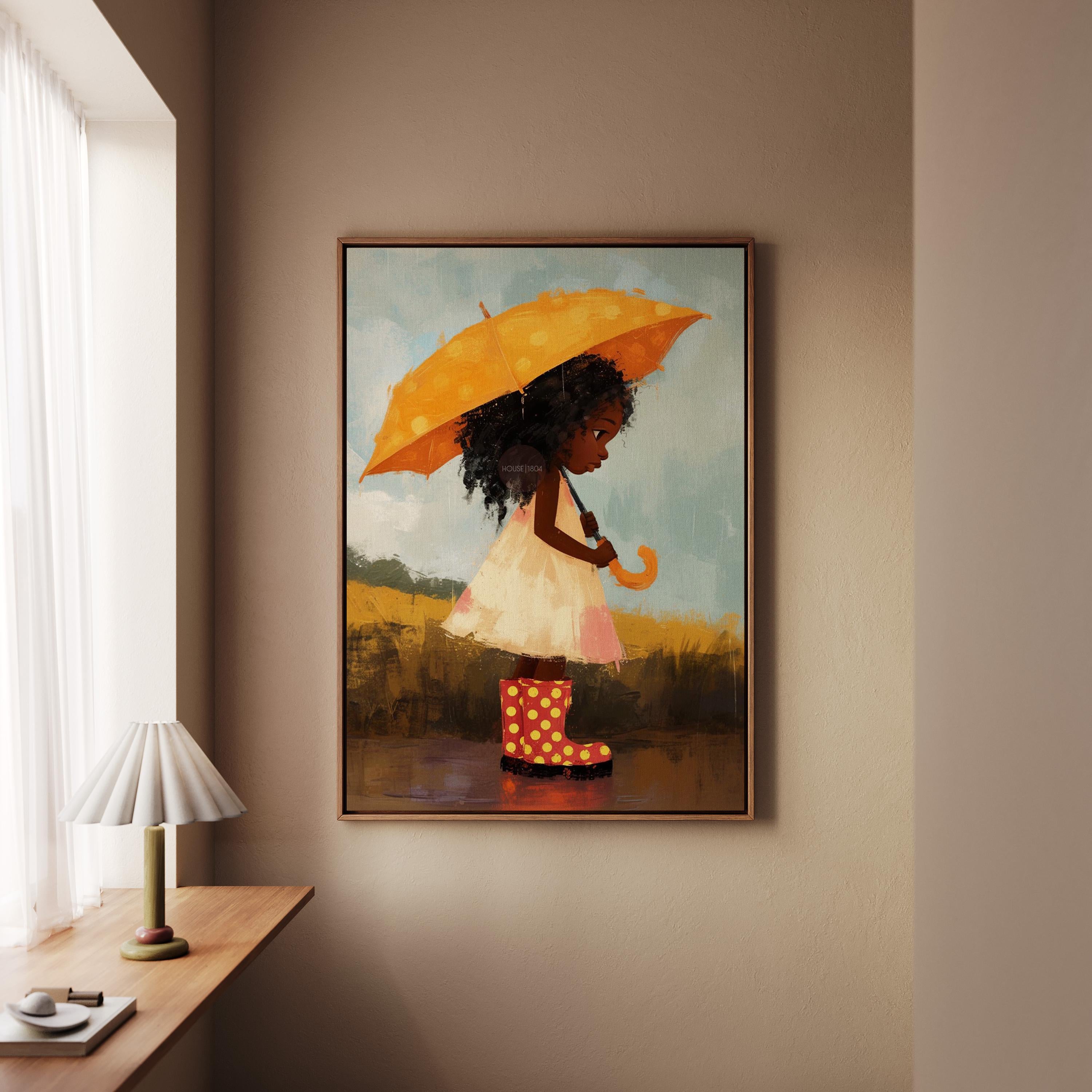 Little Black Girl Art Print, Nursery Decor, Moody Kid&