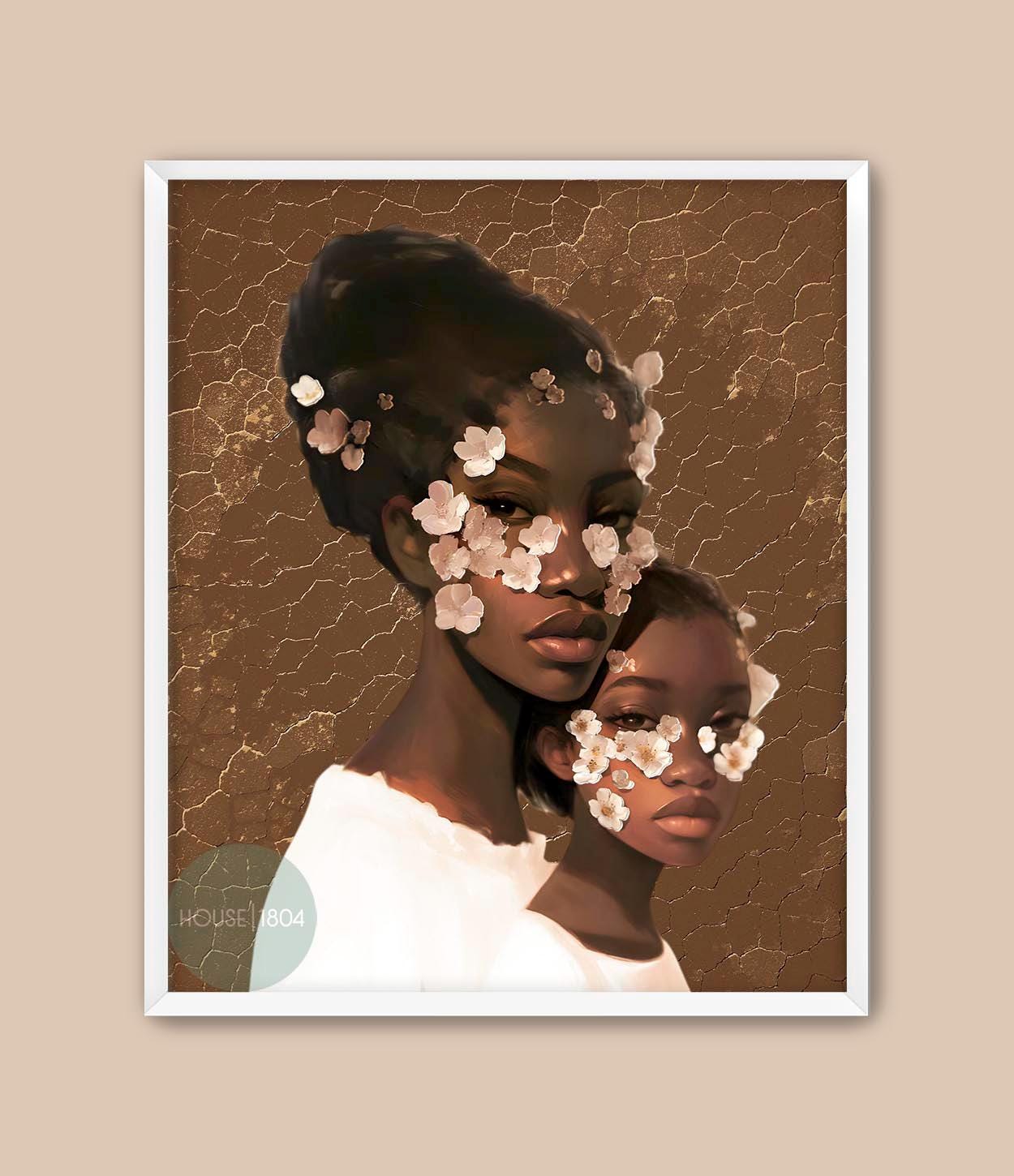 Black Mothers Day Gift, Black Mother and Daughter Art, Black Mommy and Me Art, African American Family Art Print, Black Woman Art Print