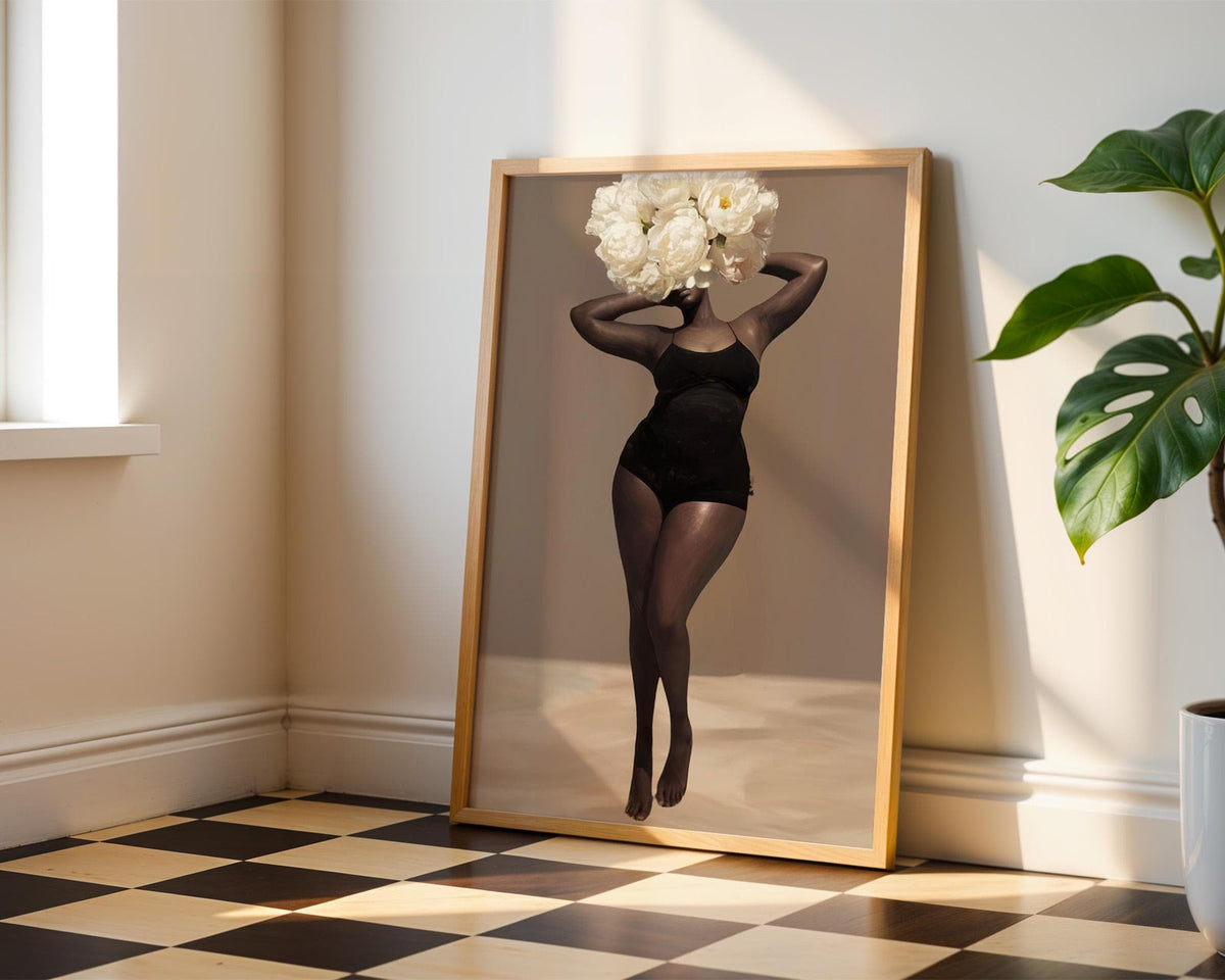 Body Positivity Wall Art, Black Curvy Woman Canvas Print | Framed or Unframed